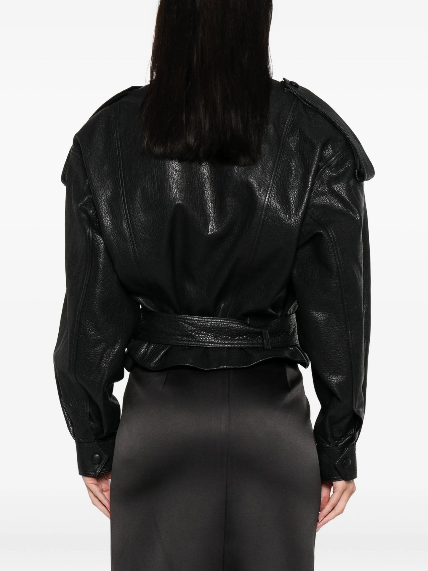 grained leather jacket