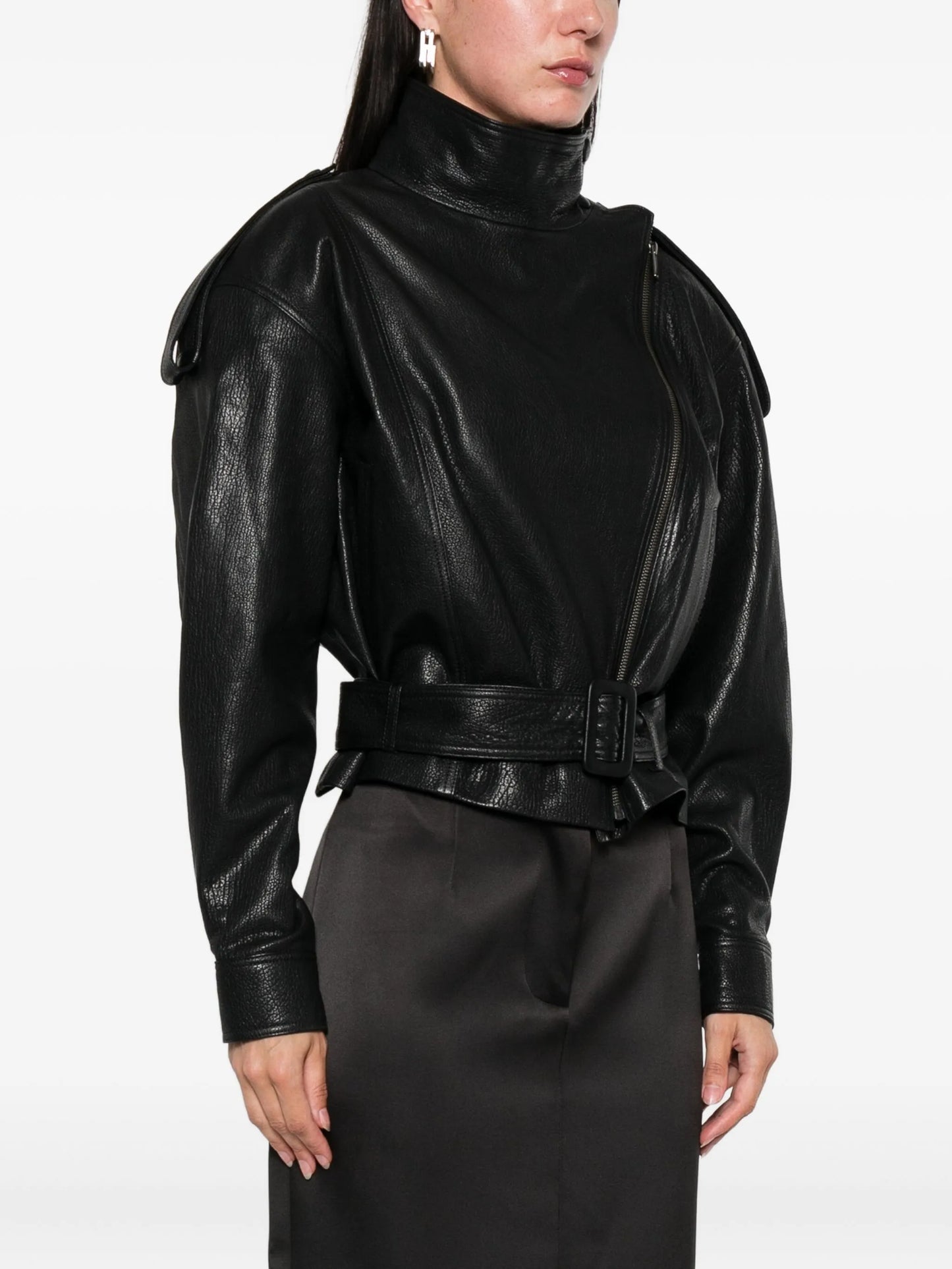 grained leather jacket