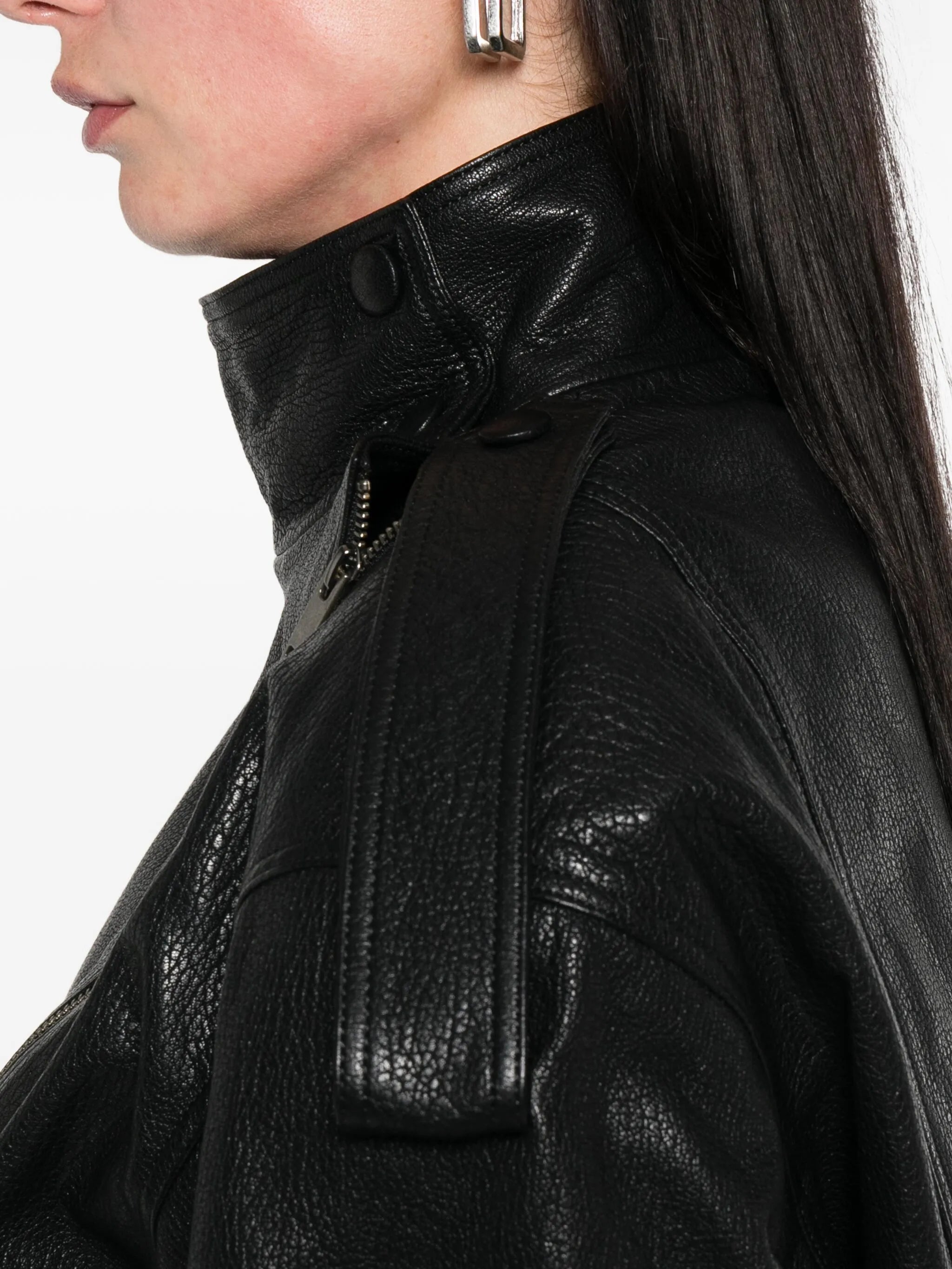 grained leather jacket