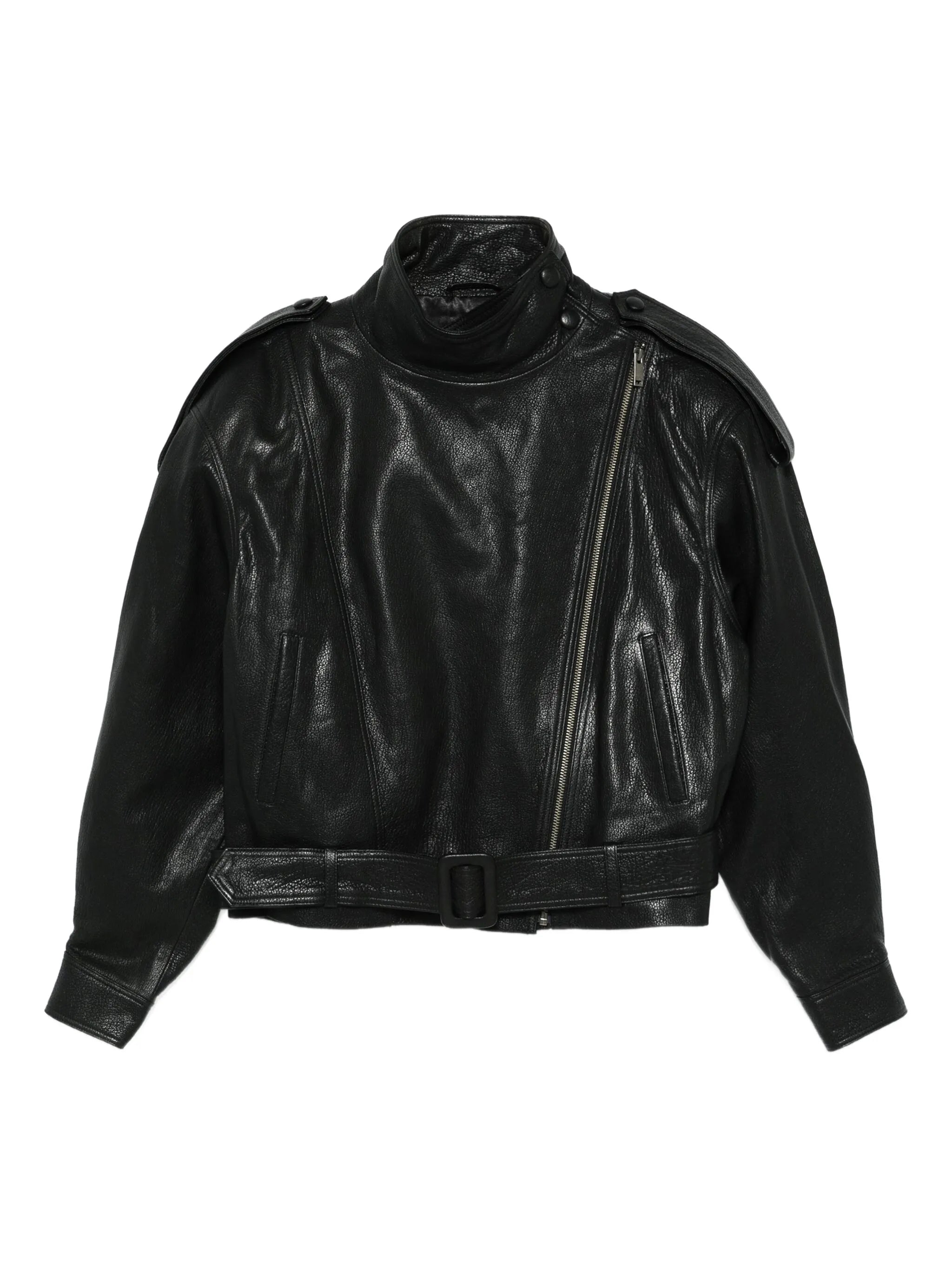 grained leather jacket
