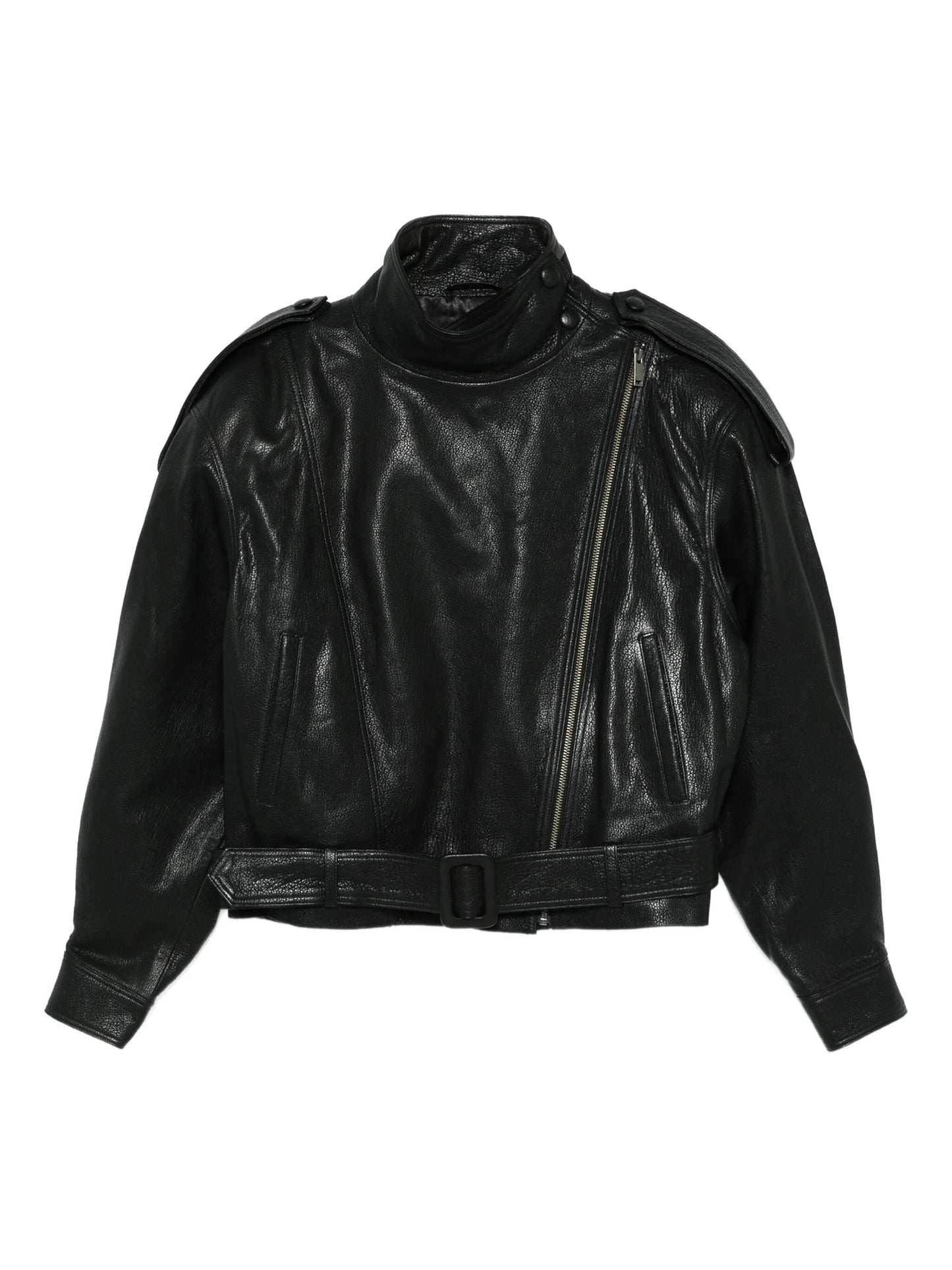 grained leather jacket