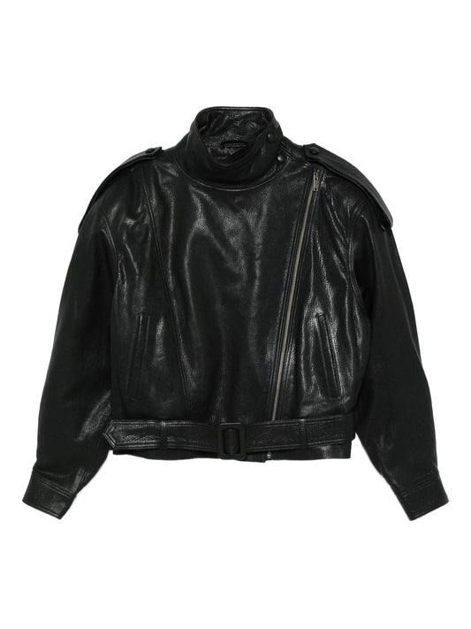grained leather jacket