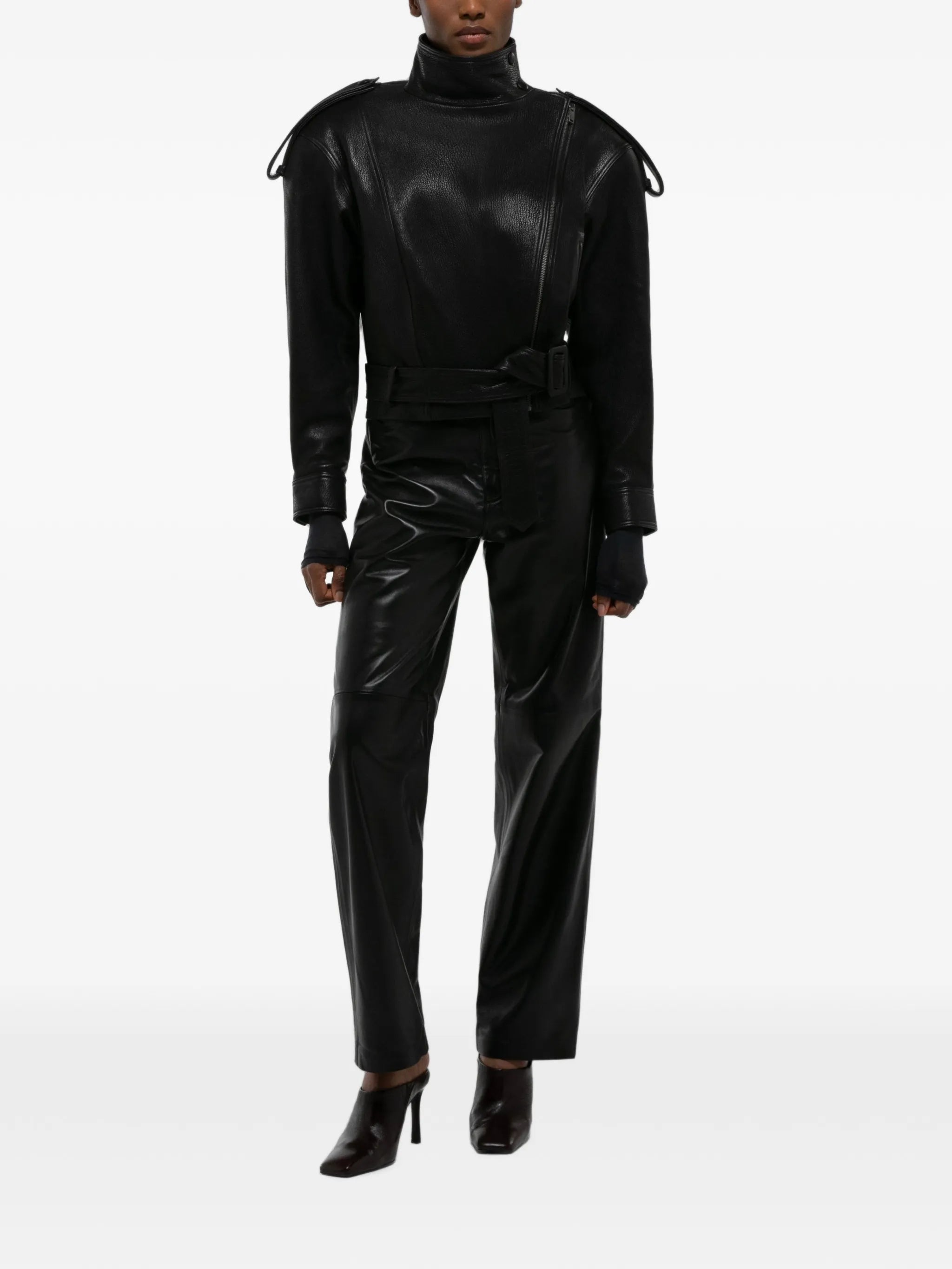 Serpa grained-leather jacket