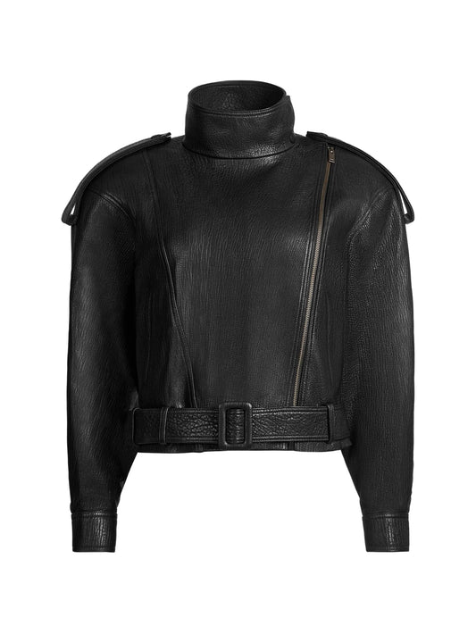Serpa grained-leather jacket
