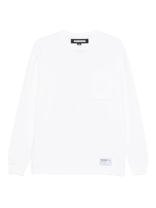 crew-neck patch-pocket T-shirt