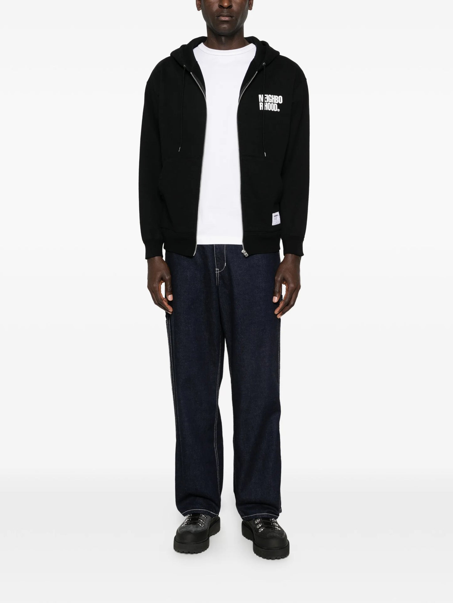 contrast-stitch jeans