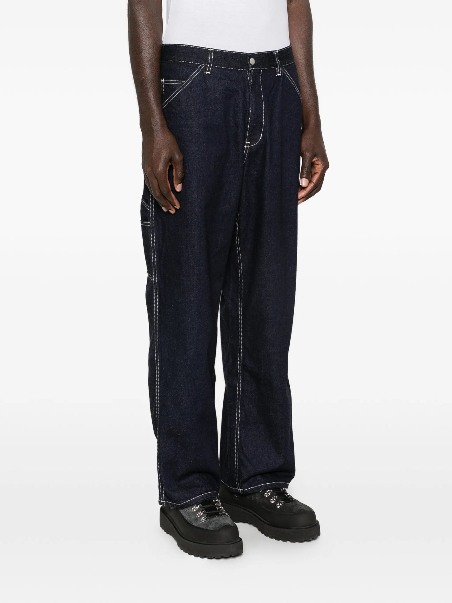 contrast-stitch jeans