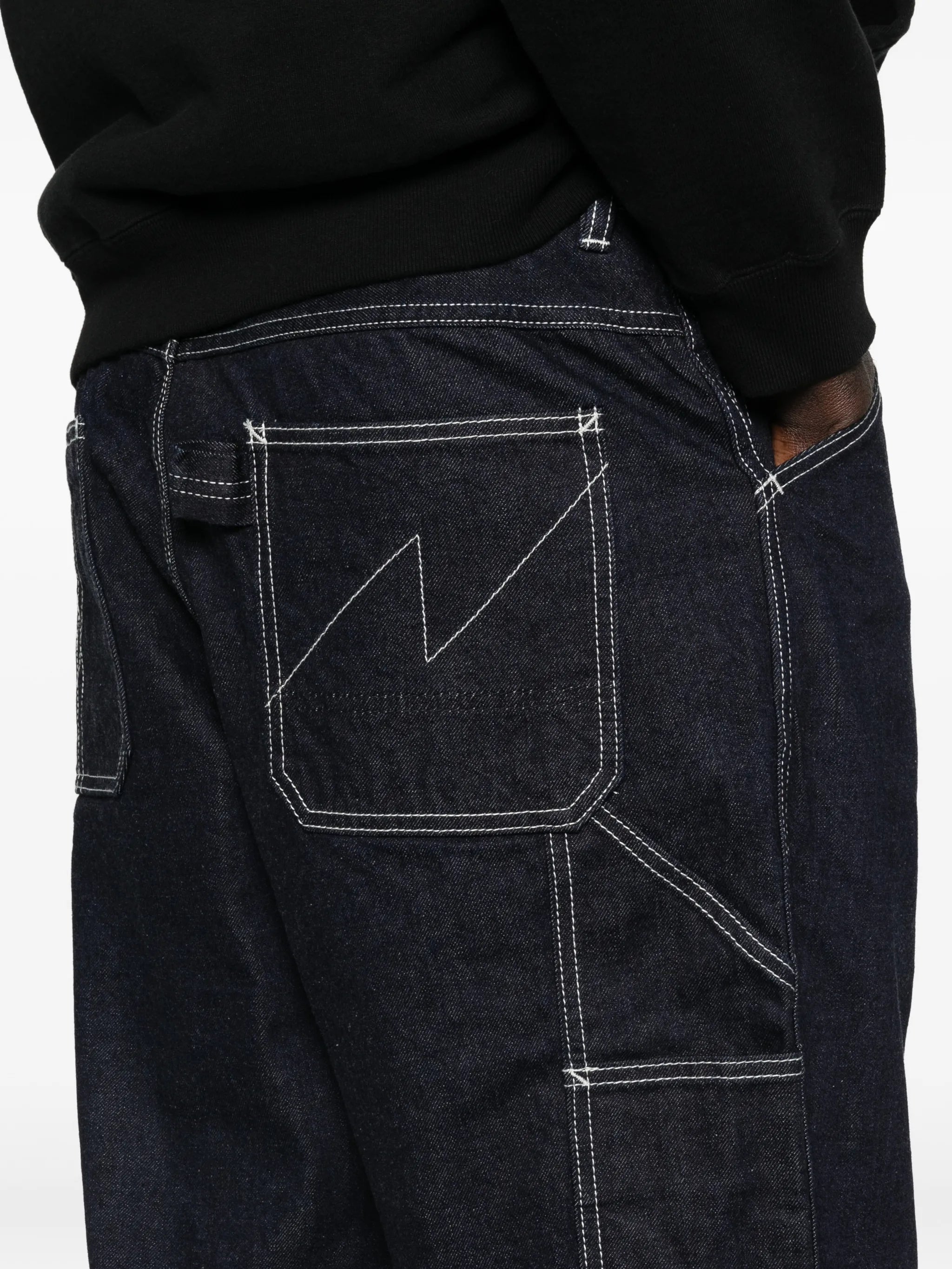 contrast-stitch jeans