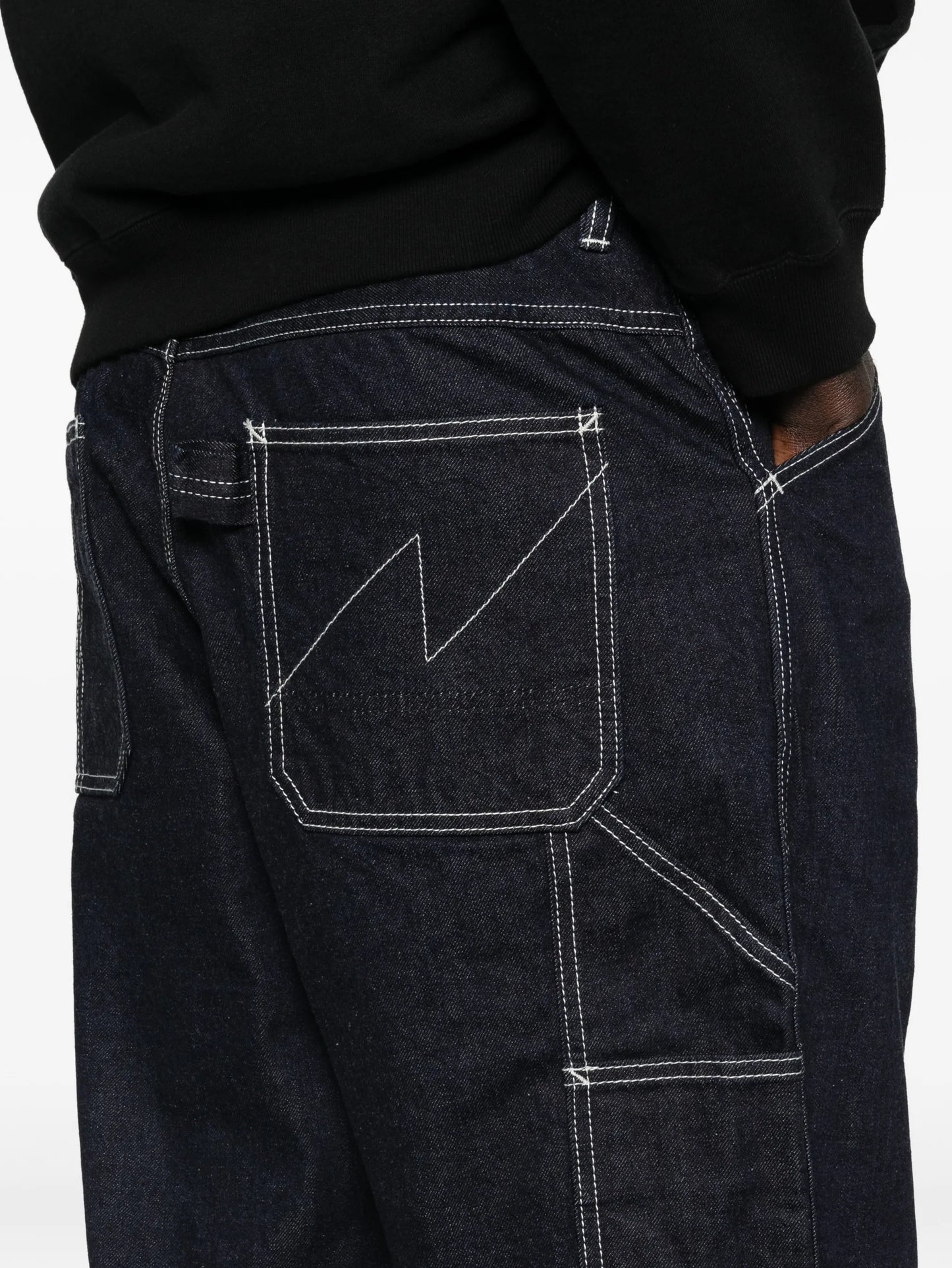 contrast-stitch jeans