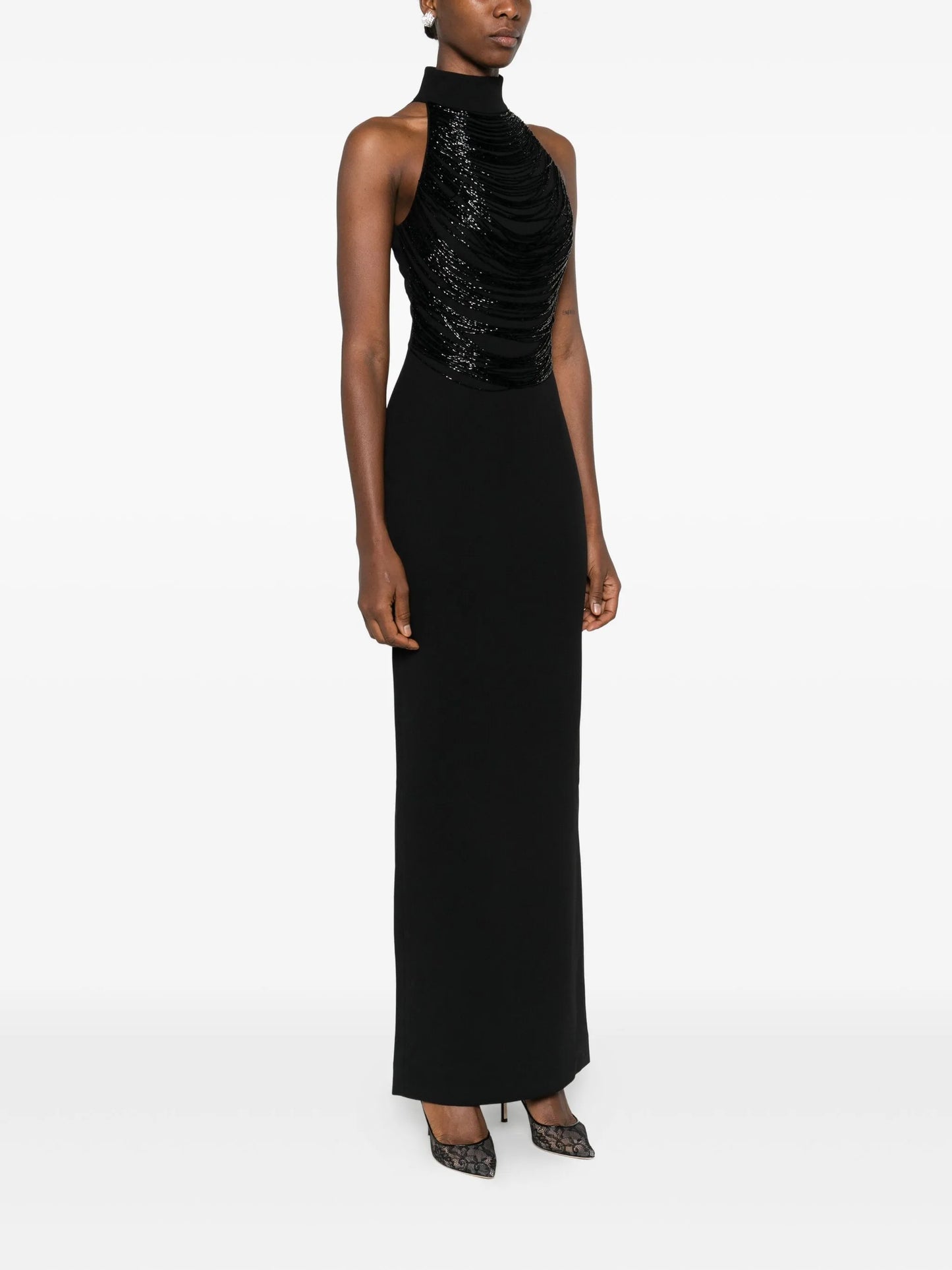 Portia embellished halterneck maxi dress