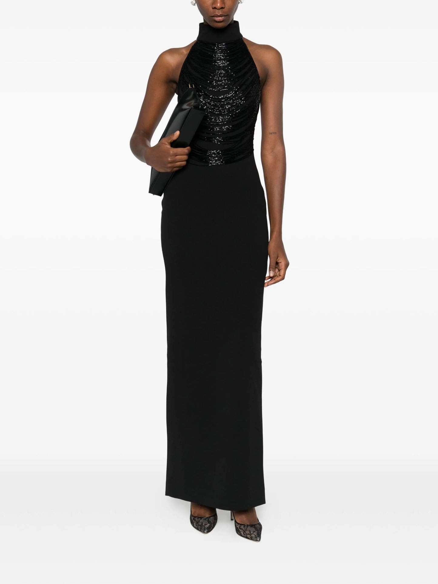 Portia embellished halterneck maxi dress