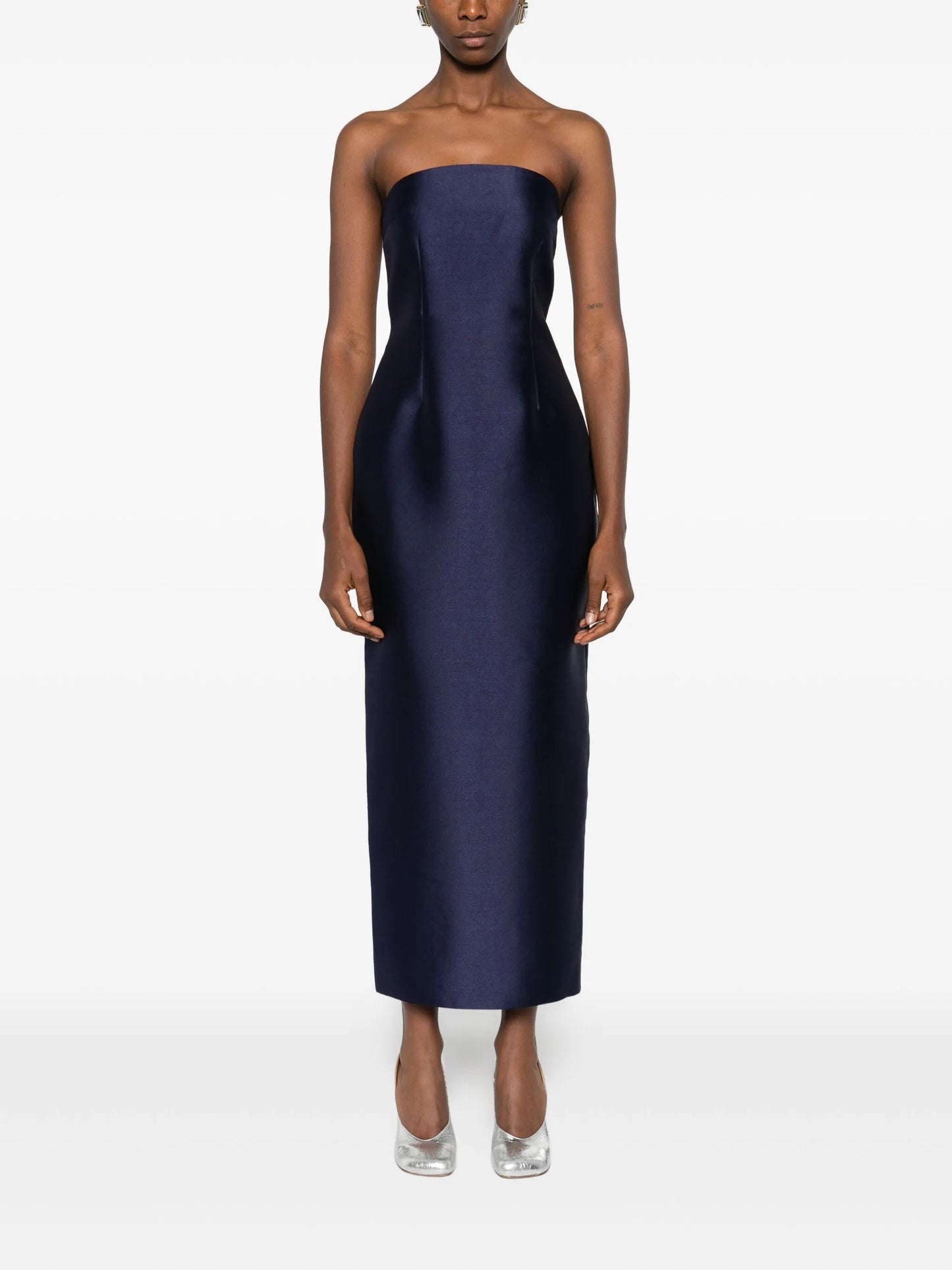 Midaxi strapless midi dress