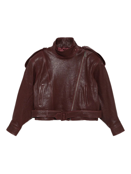grained leather jacket