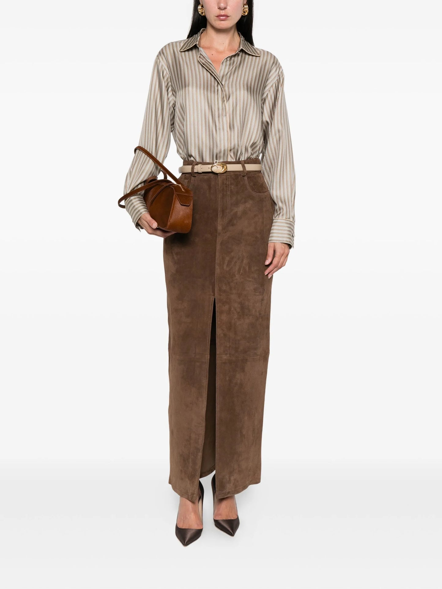 Chicago suede maxi skirt
