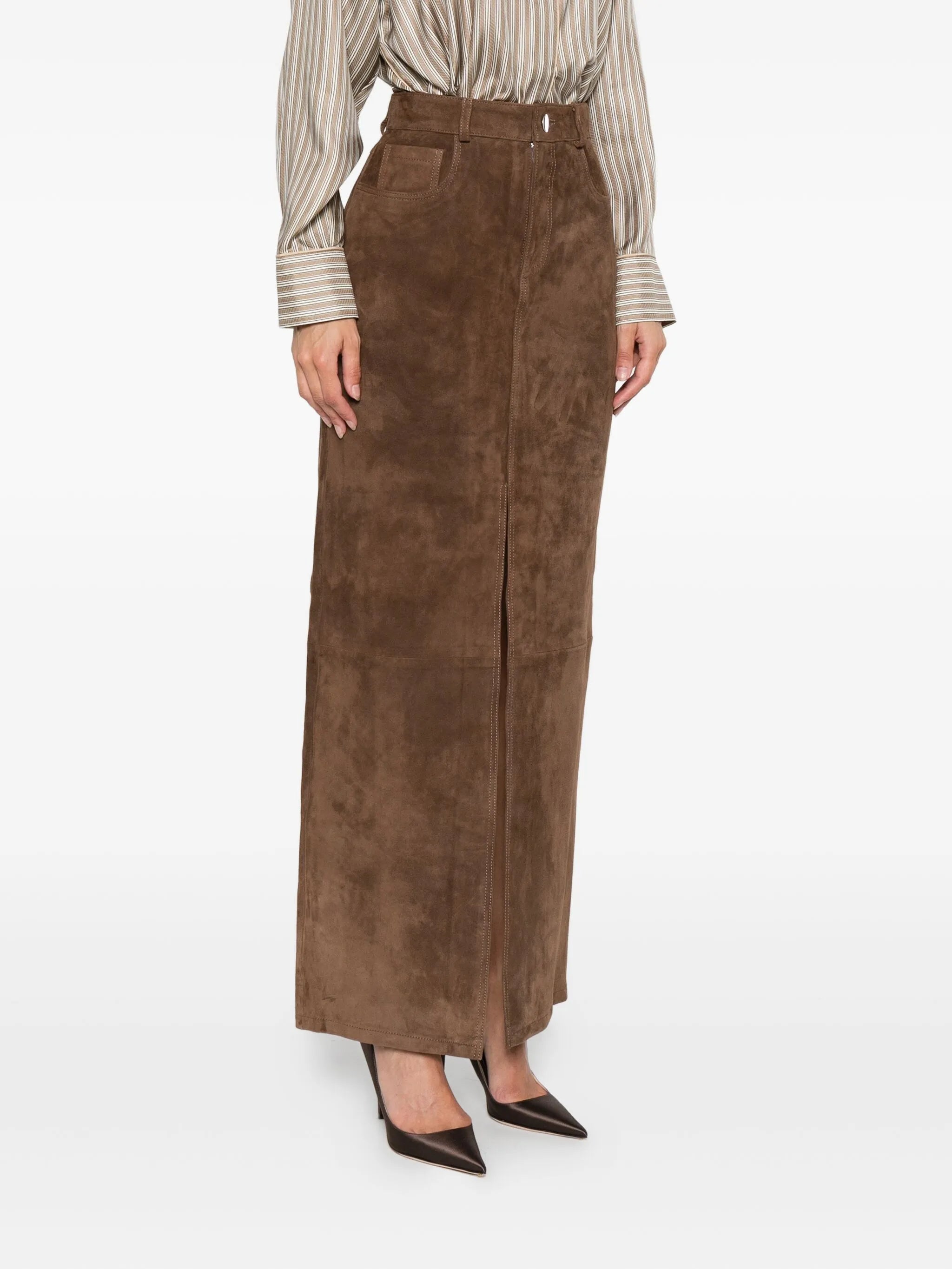 Chicago suede maxi skirt