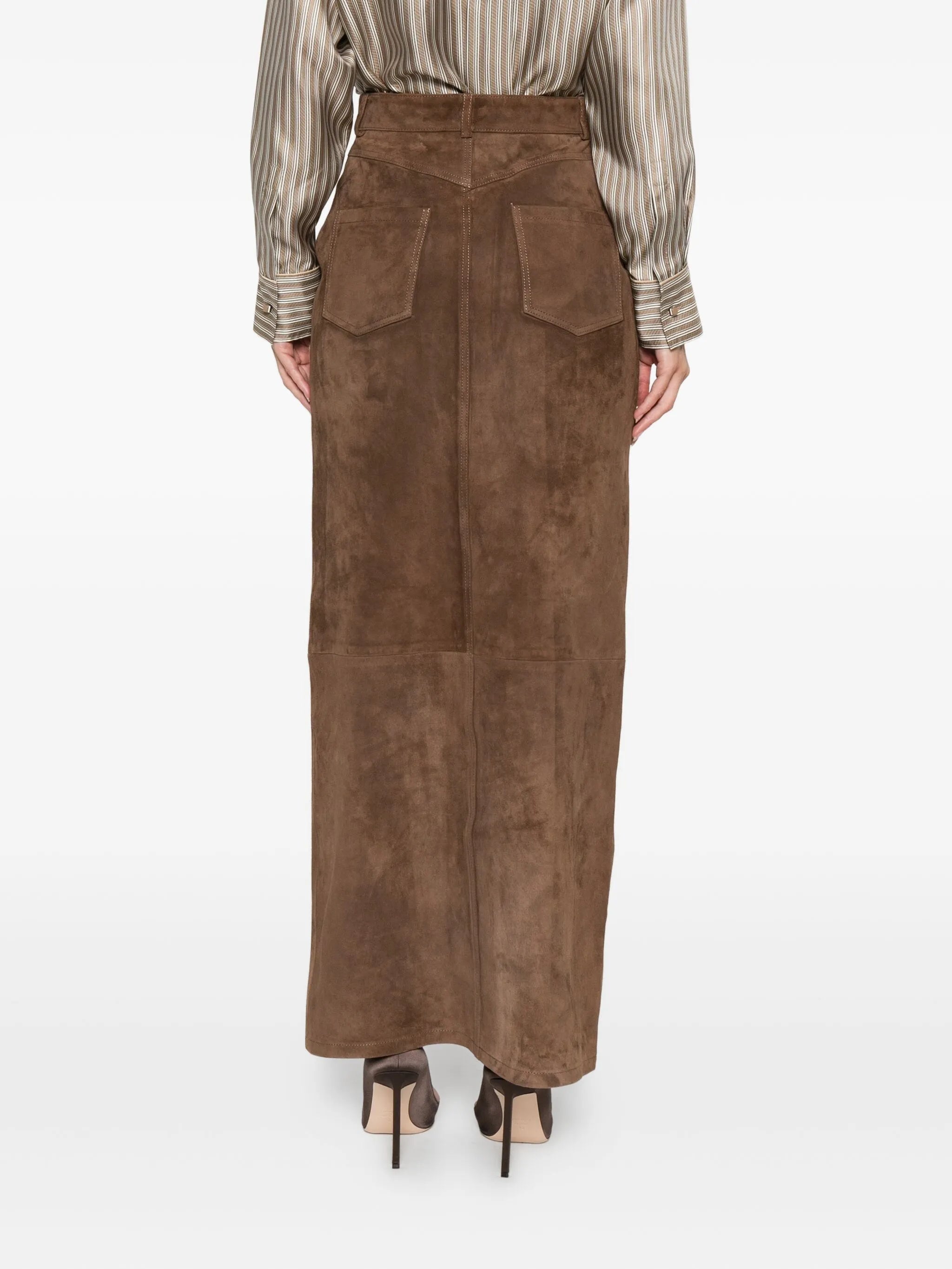 Chicago suede maxi skirt