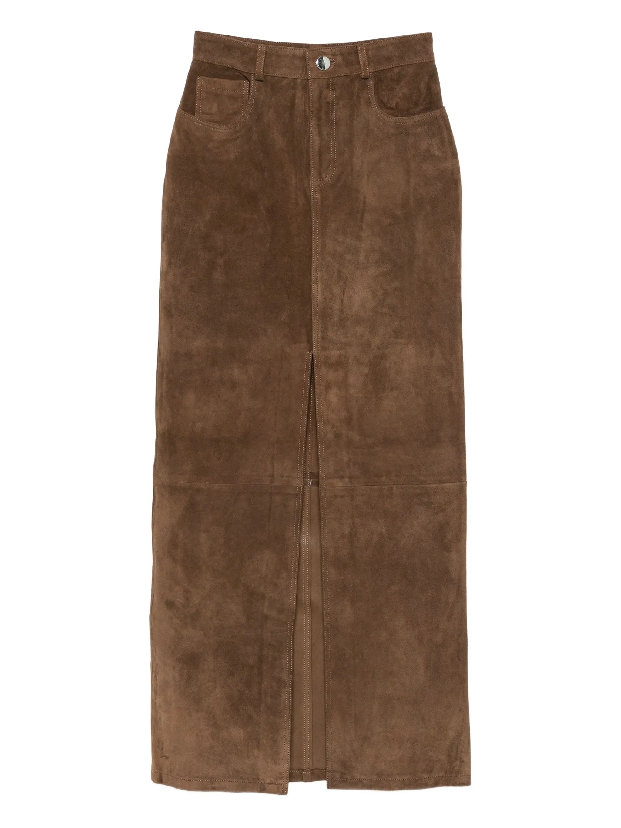 Chicago suede maxi skirt