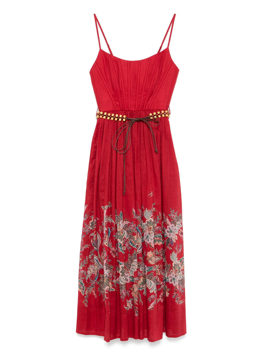 floral-print midi dress