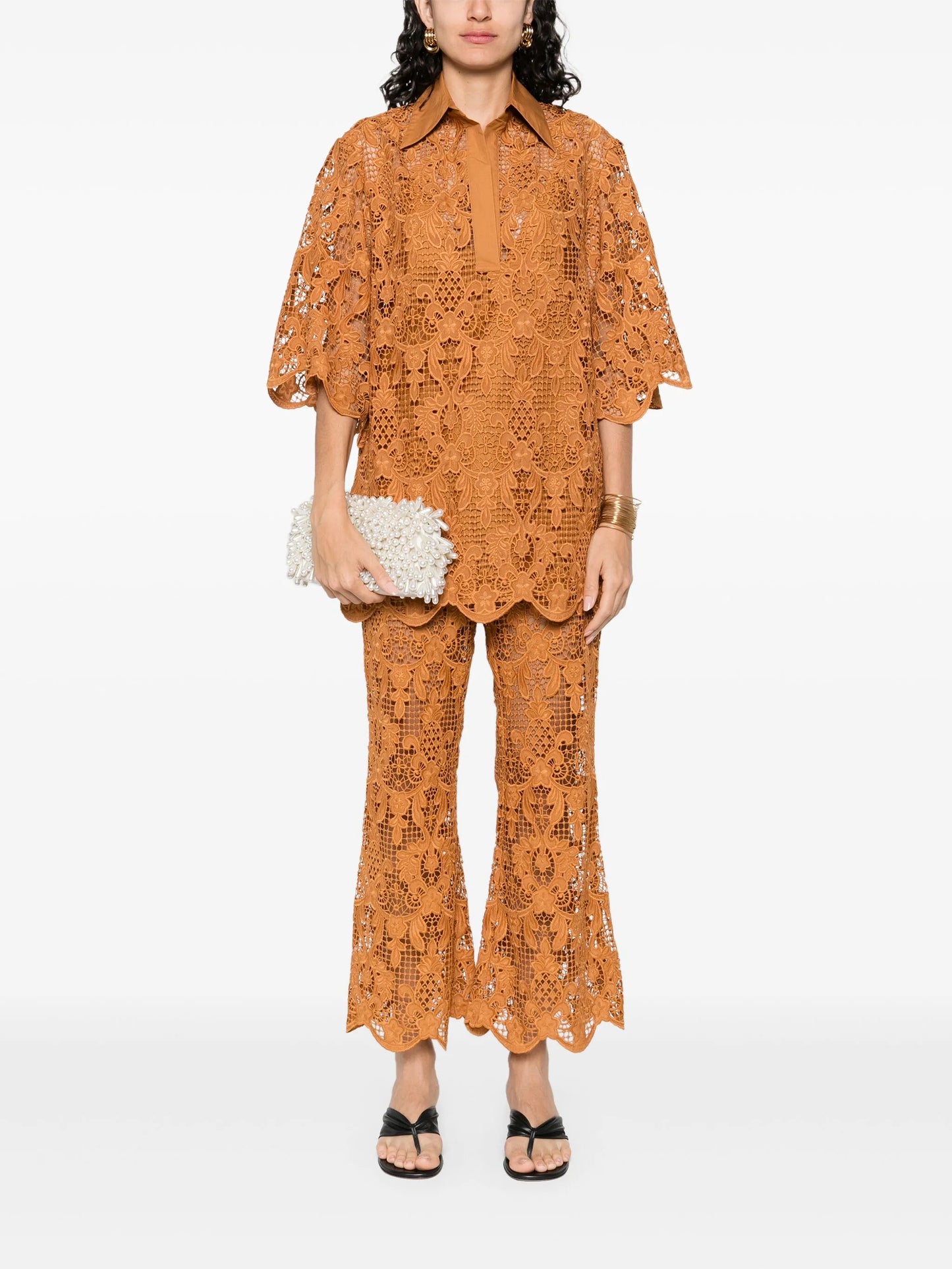 Coco Lace flared trousers