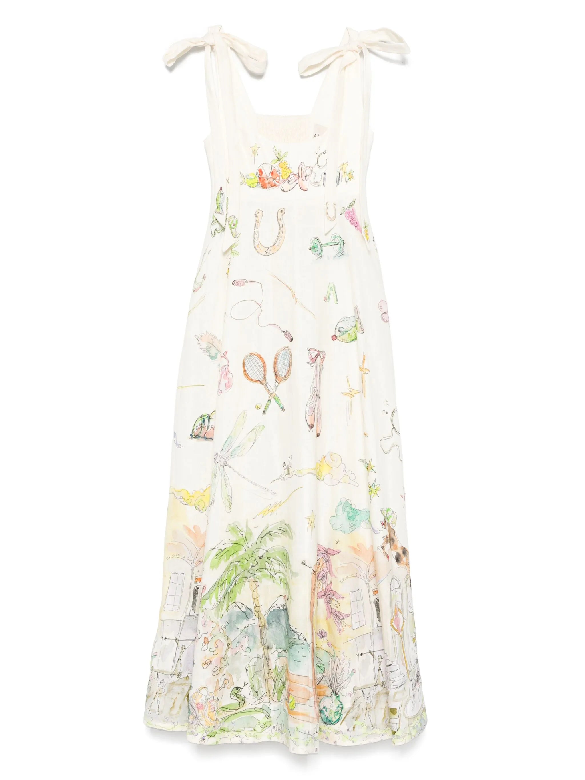 graphic-print midi dress