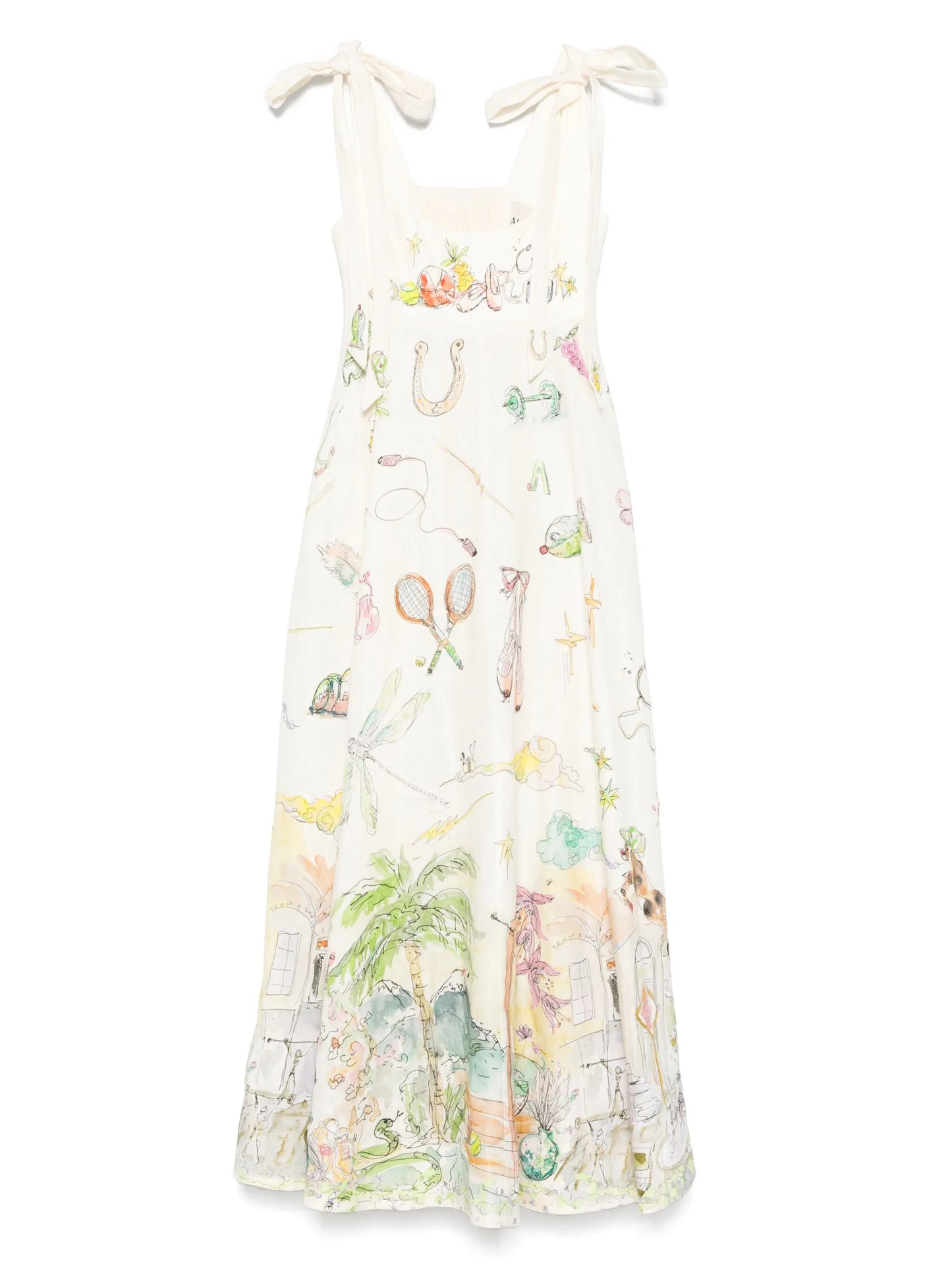 graphic-print midi dress