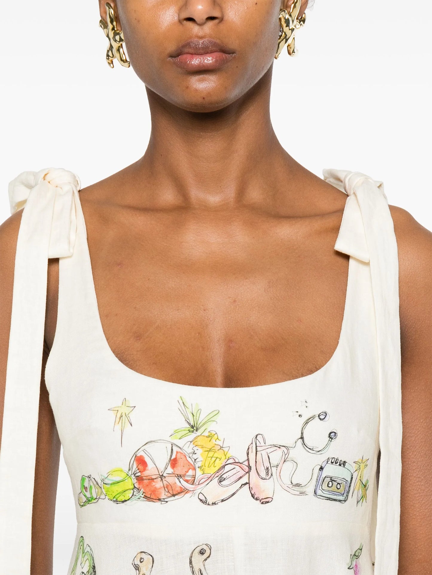graphic-print midi dress