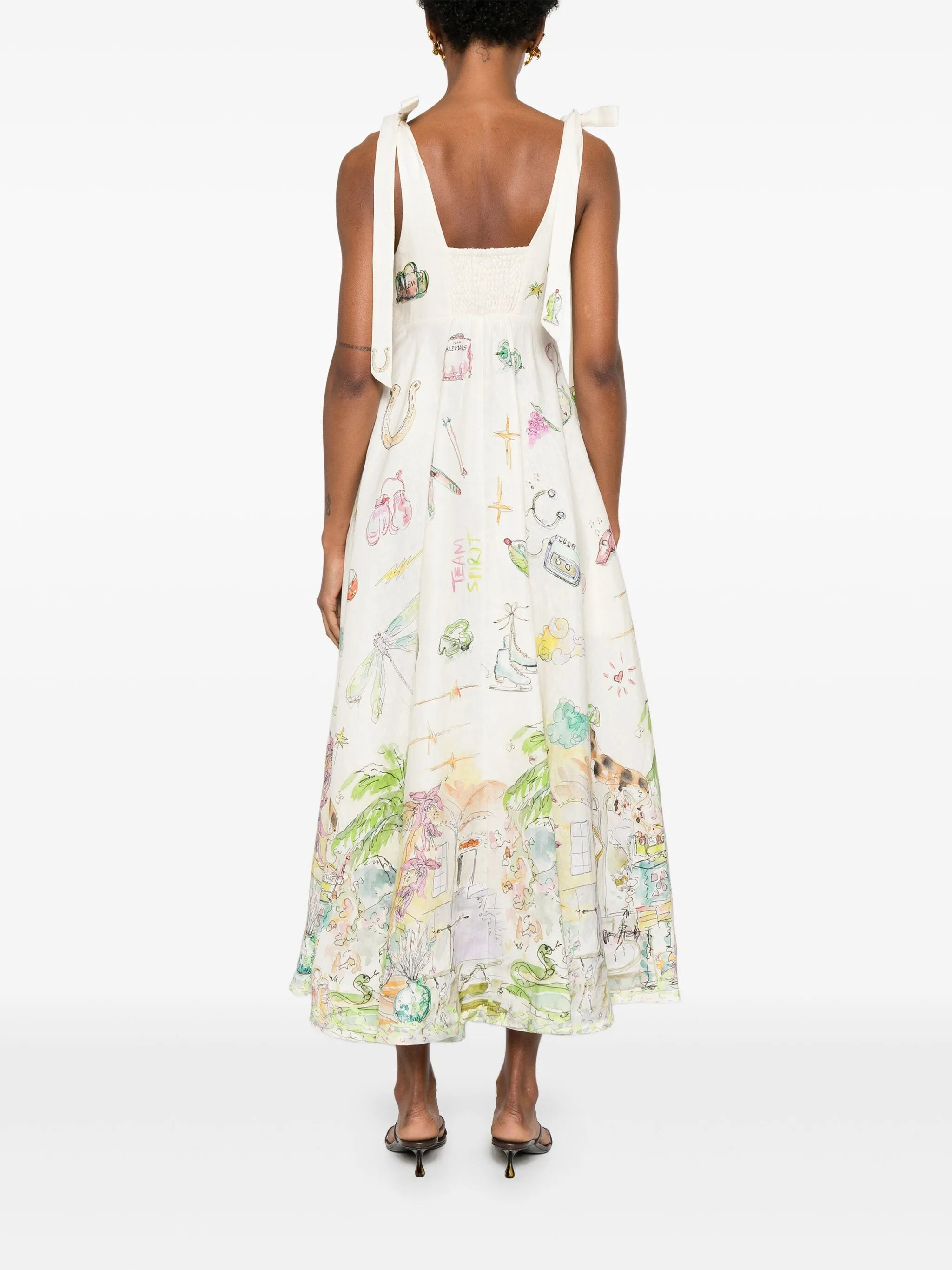 graphic-print midi dress