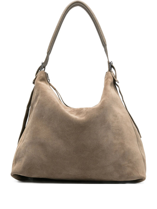 belted suede shoulder bag