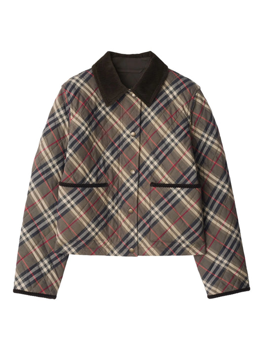 Check quilted jacket