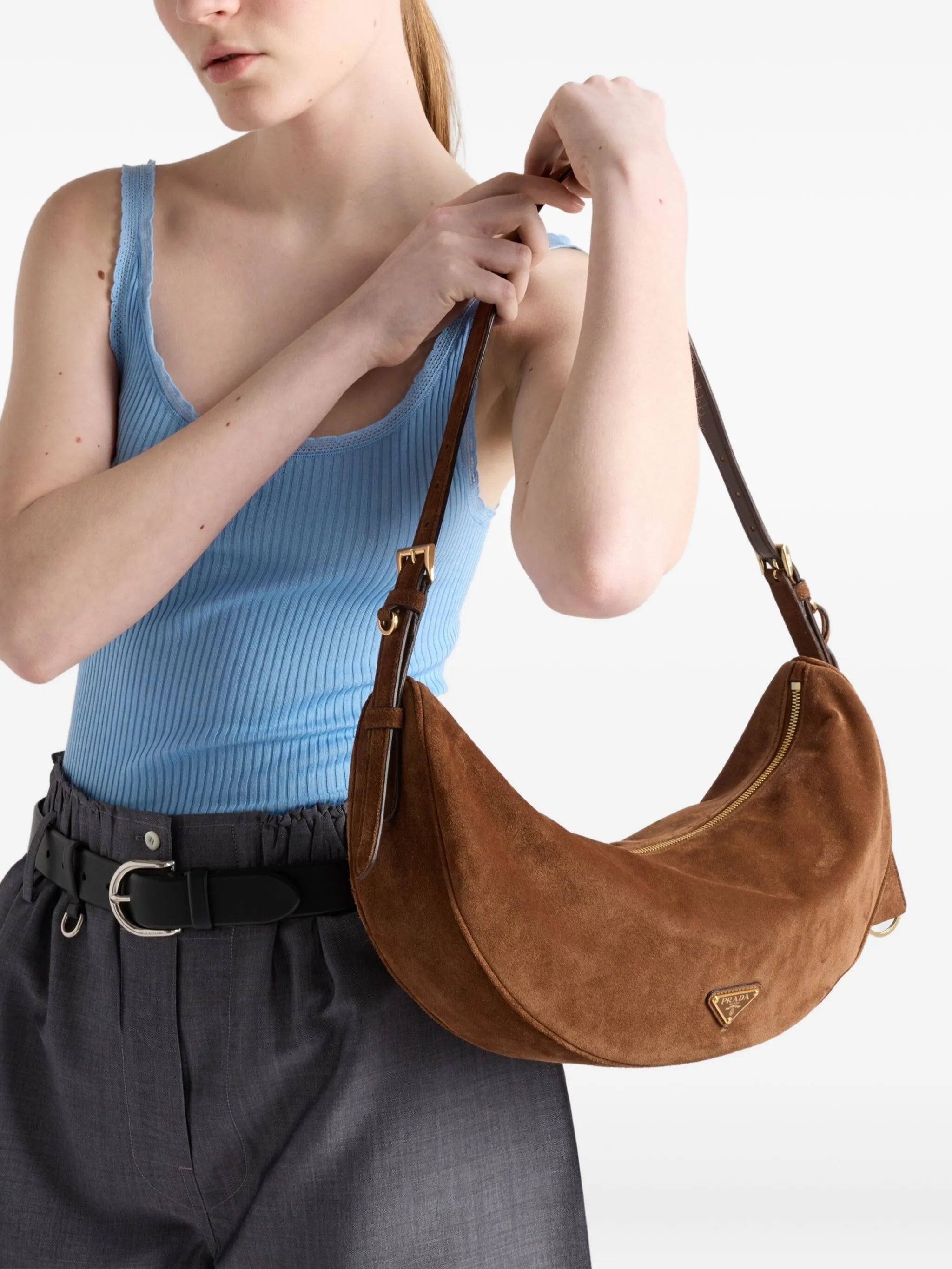 large suede shoulder bag