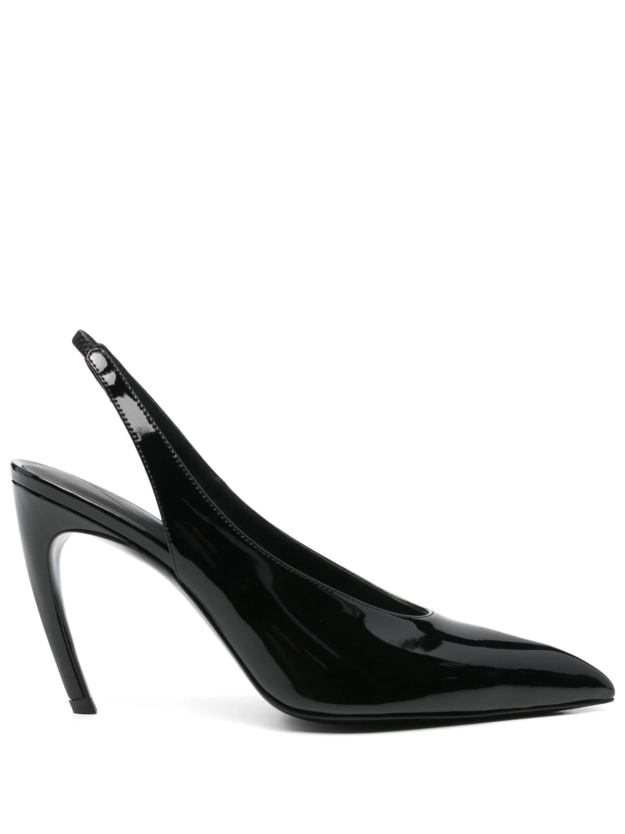 110mm leather heeled pumps