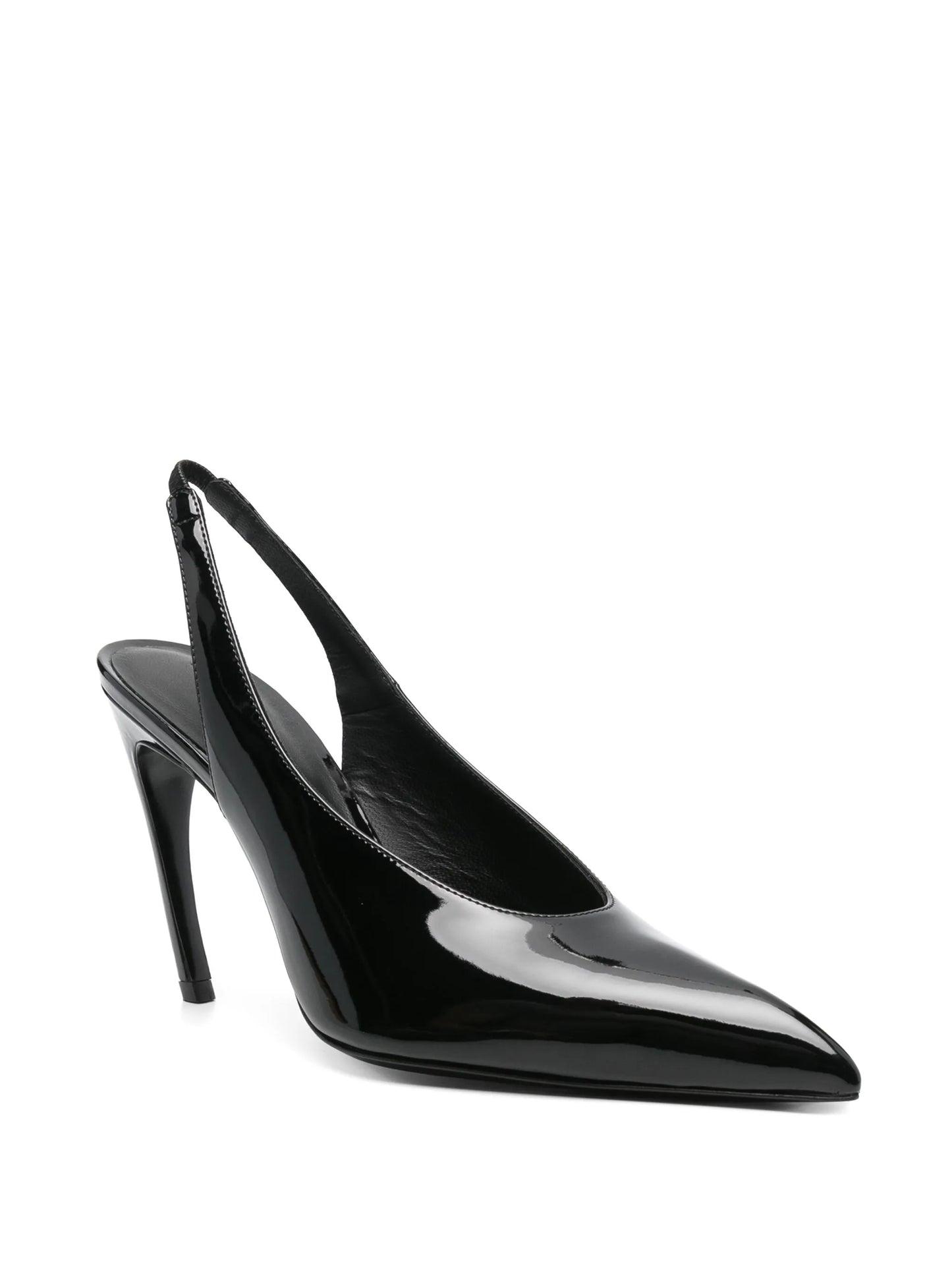110mm leather heeled pumps