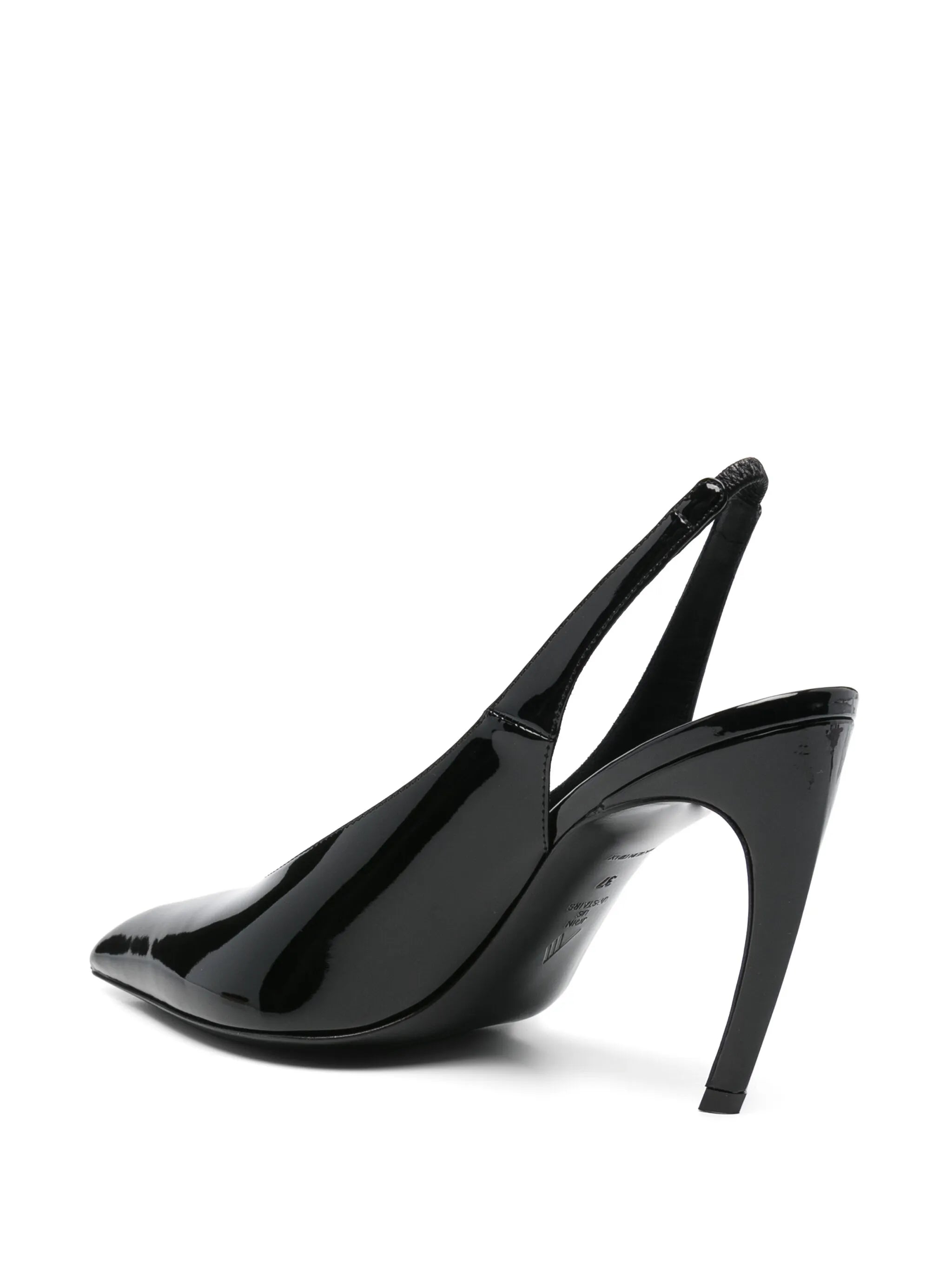 110mm leather heeled pumps