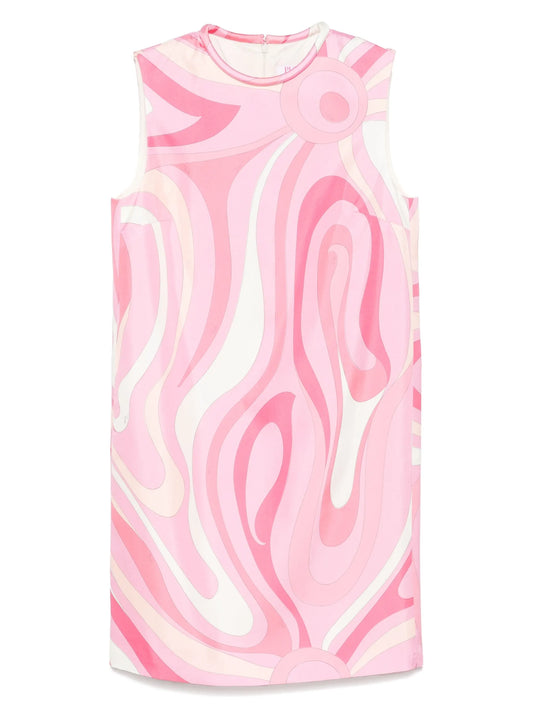 Iride-print mini dress