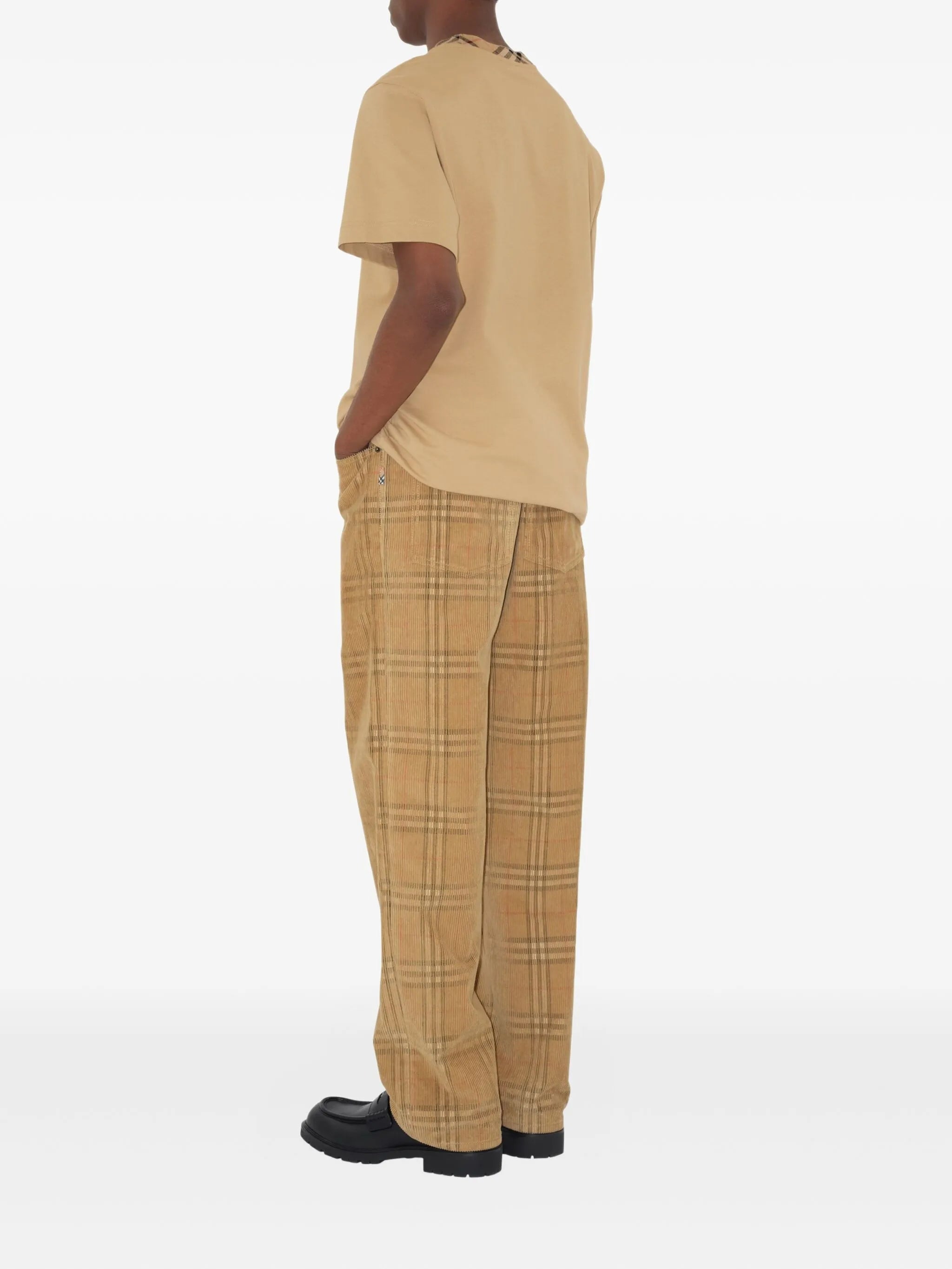checked corduroy trousers