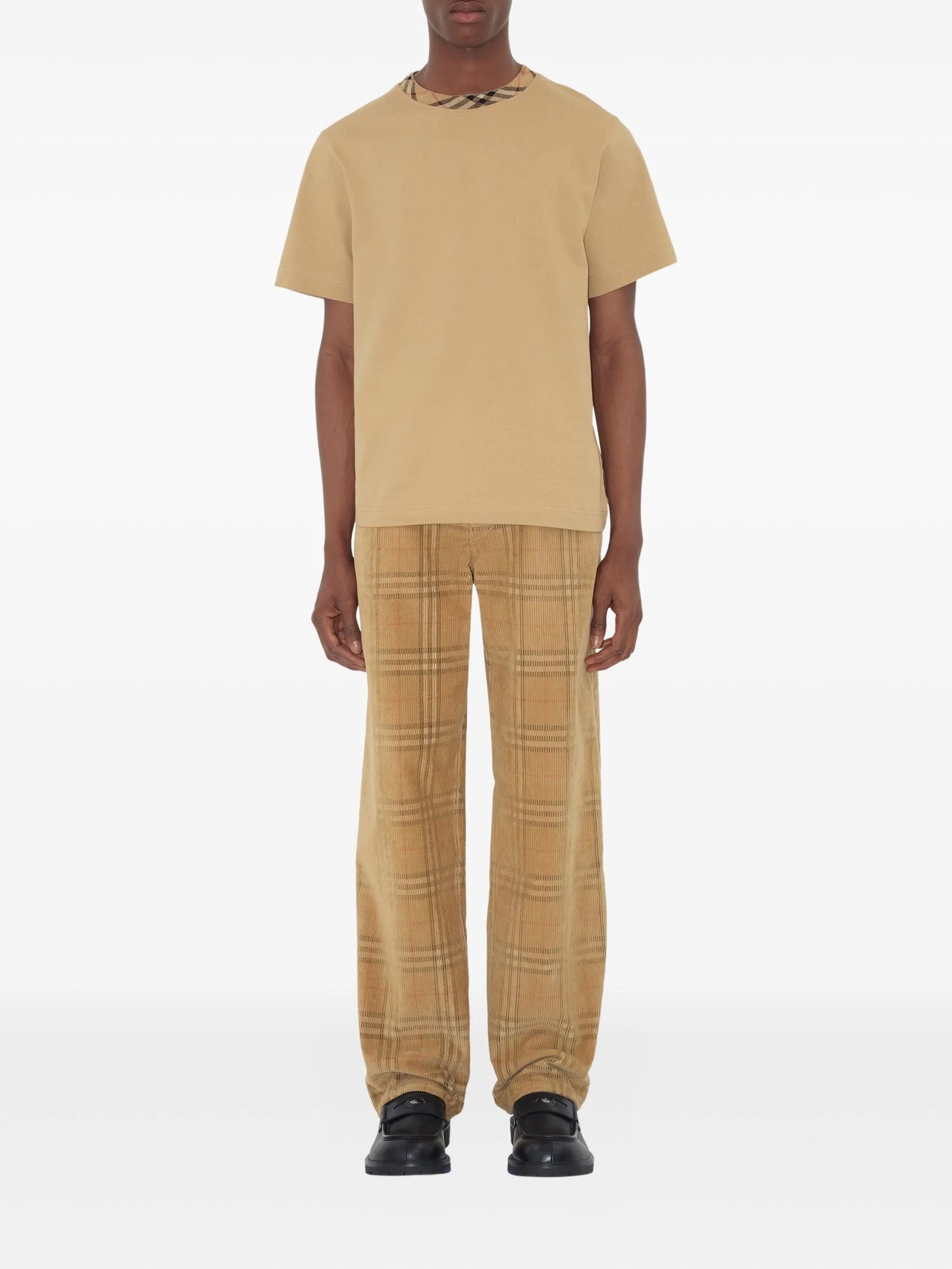 checked corduroy trousers