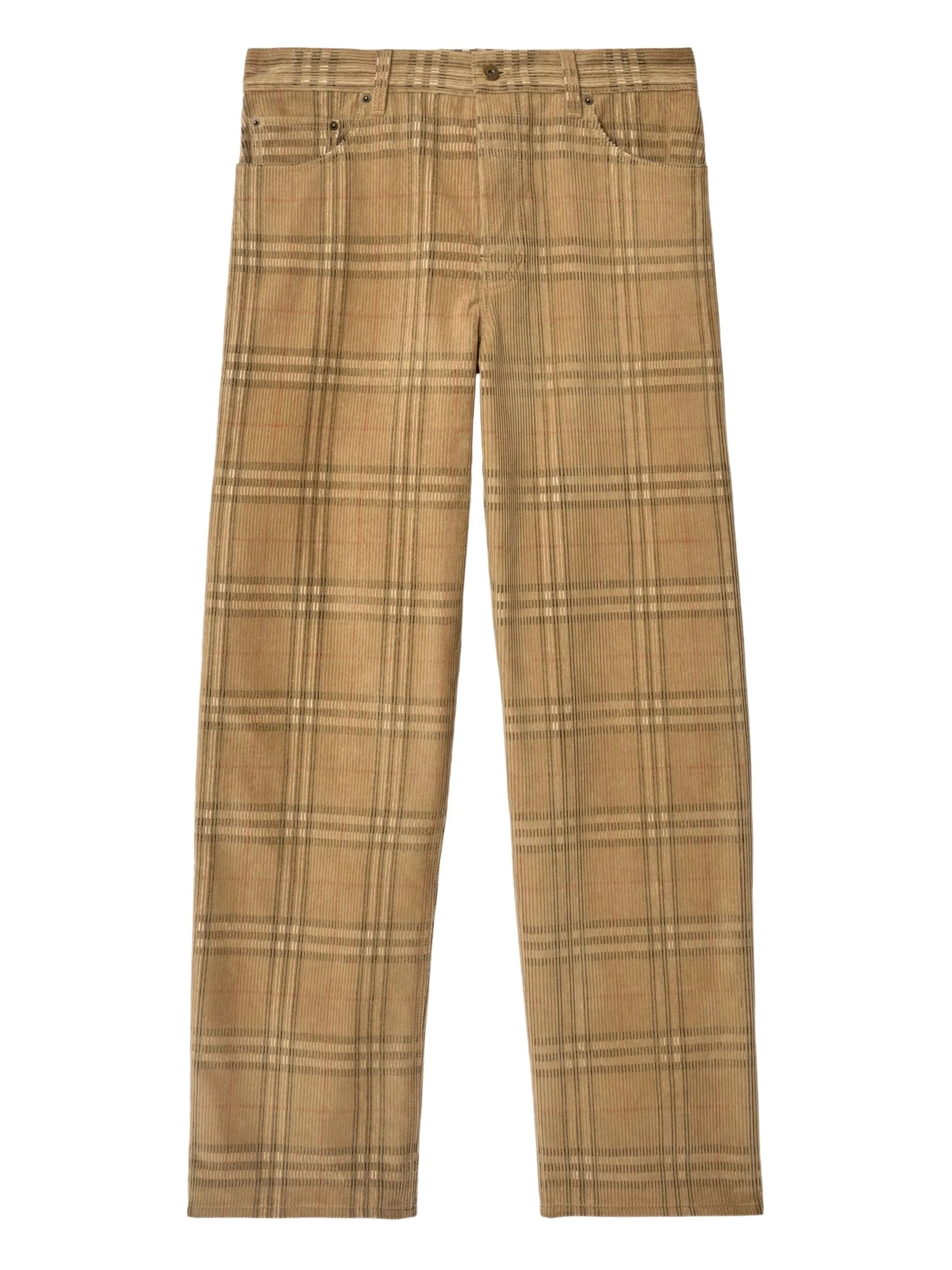 checked corduroy trousers