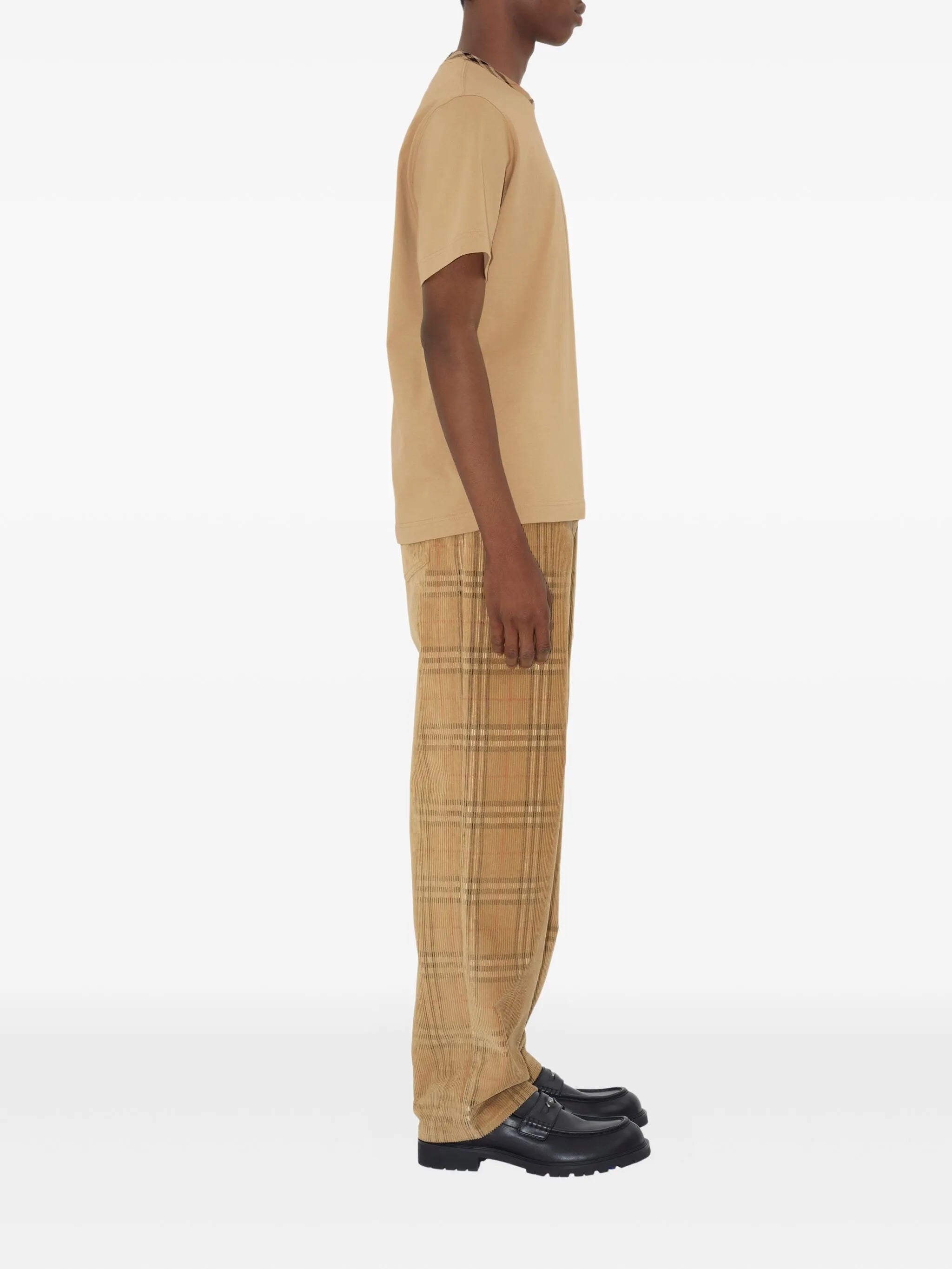 checked corduroy trousers
