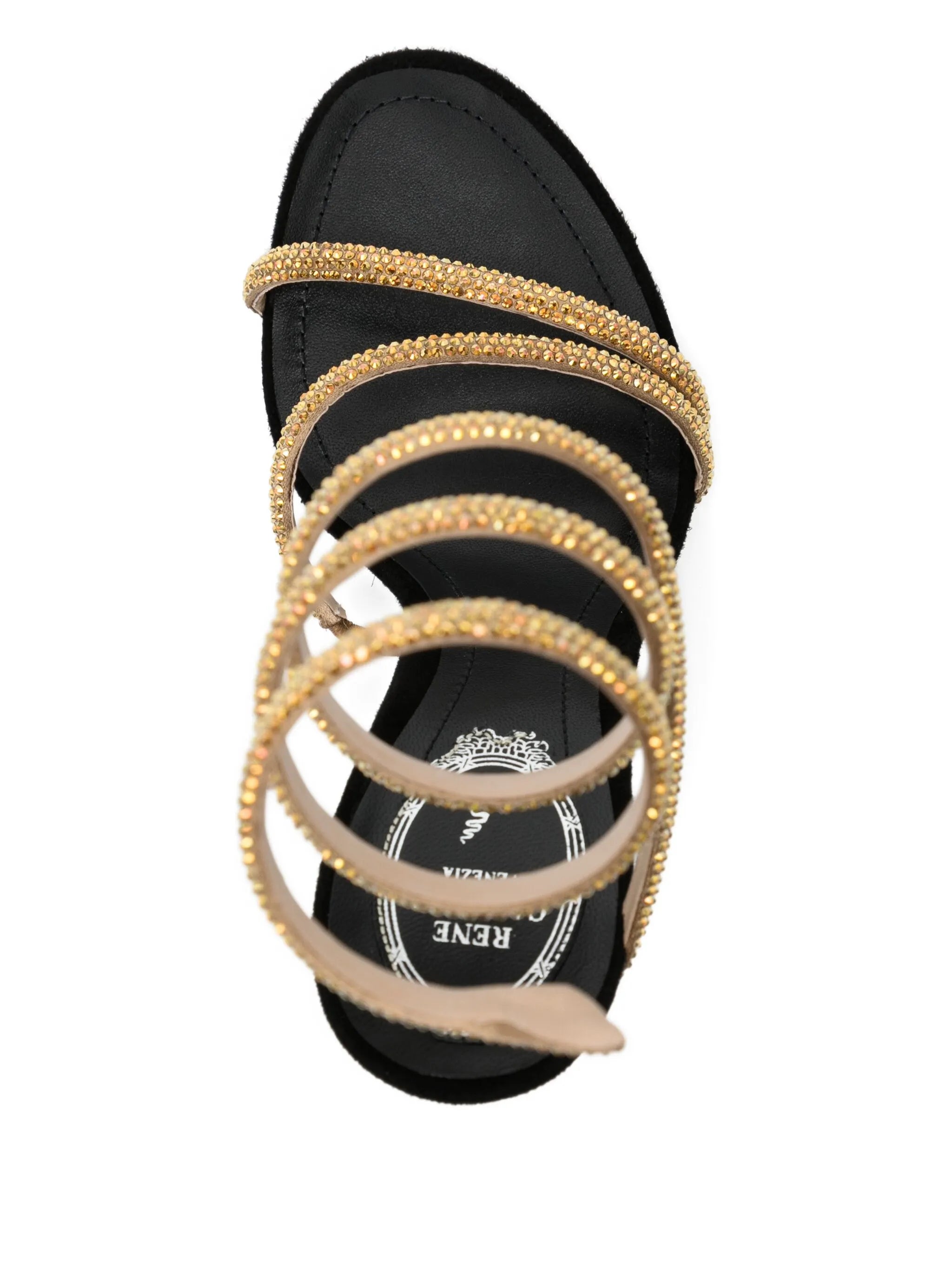 110mm crystal-embellished spiral sandals