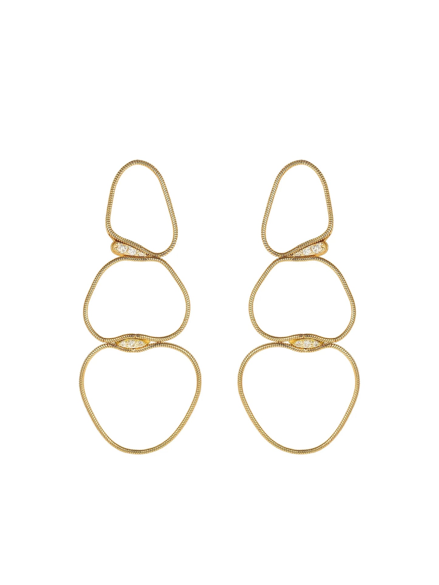18K yellow gold Fluid diamond earrings