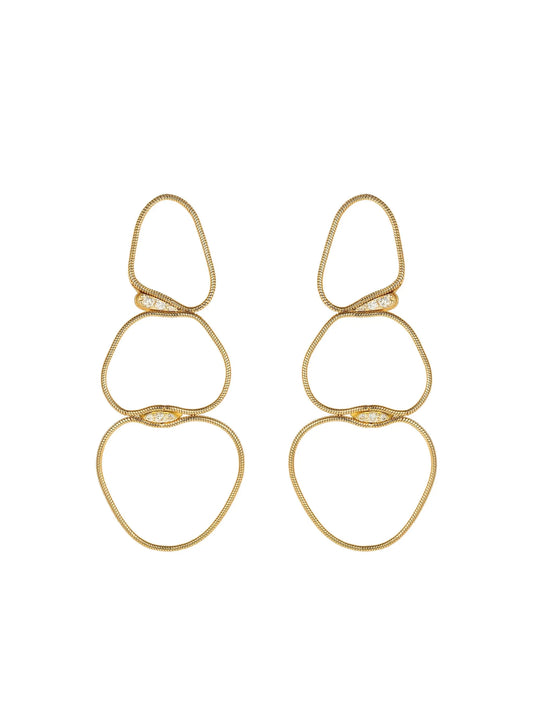 18K yellow gold Fluid diamond earrings