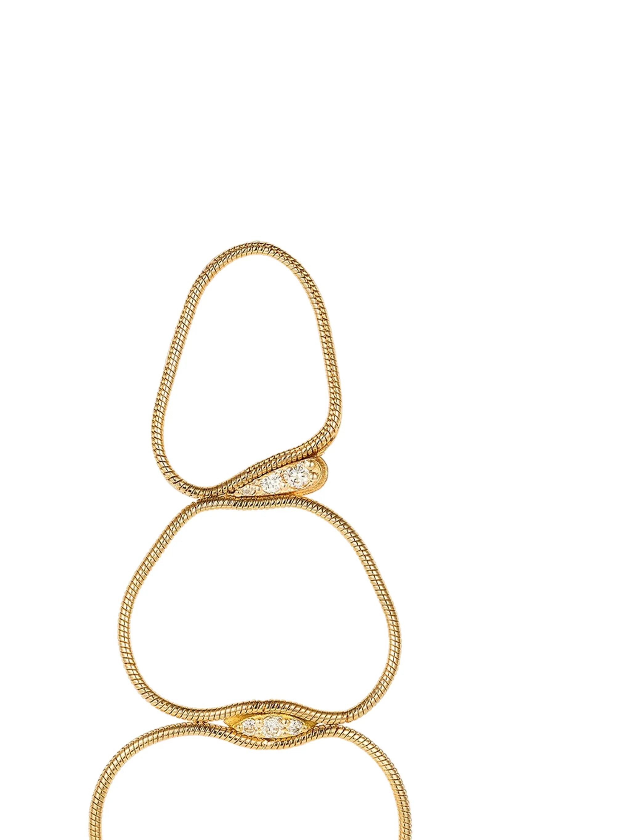 18K yellow gold Fluid diamond earrings
