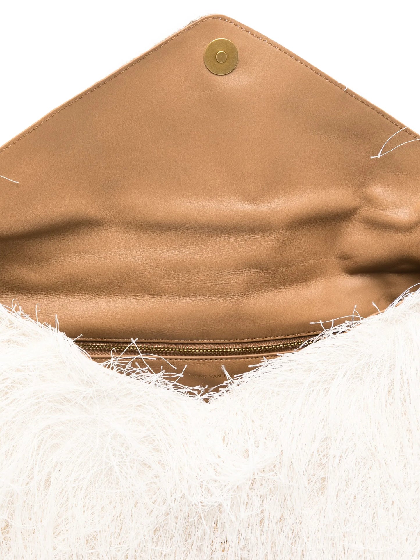 fringed envelope-style clutch bag