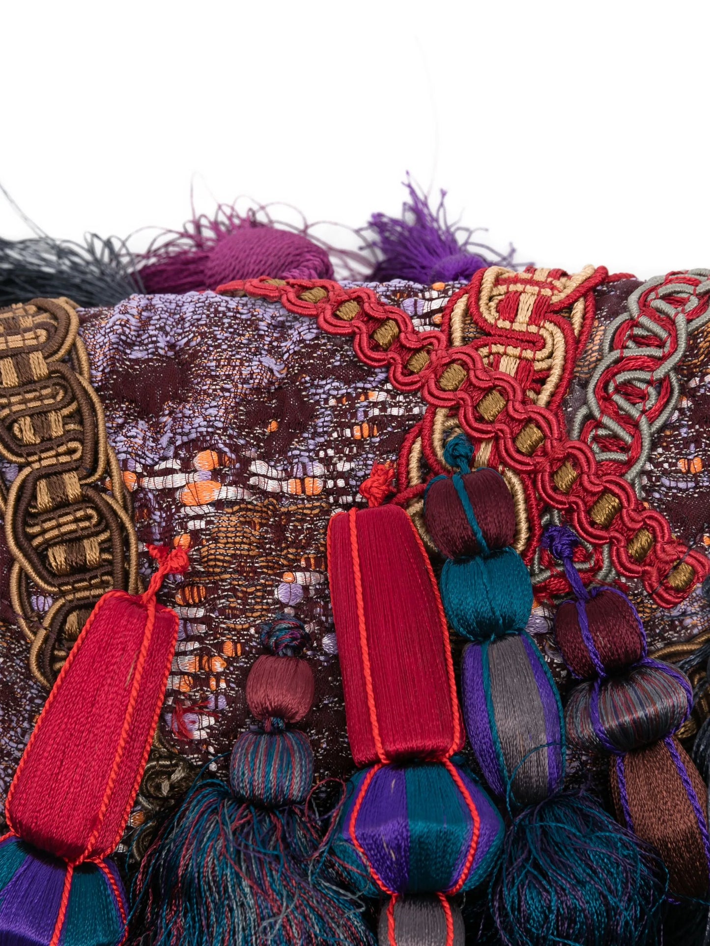 tassel-embellished envelope-style clutch bag