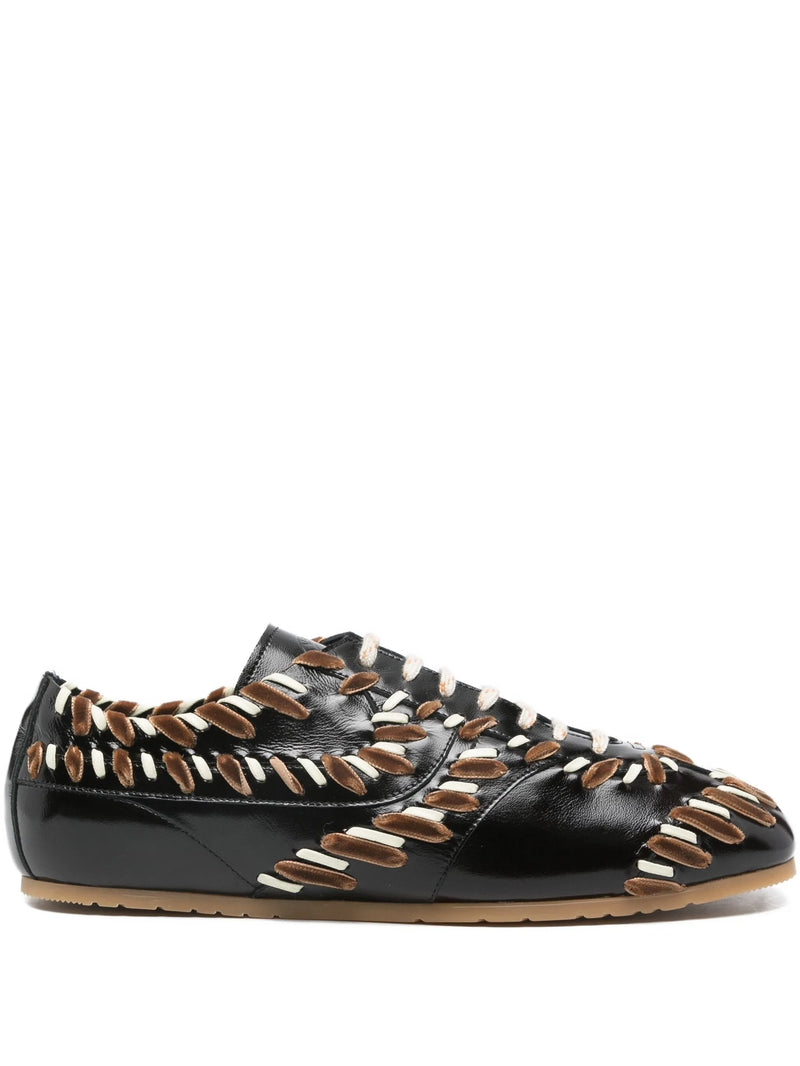 Dries Van Noten leather lace-up sneakers