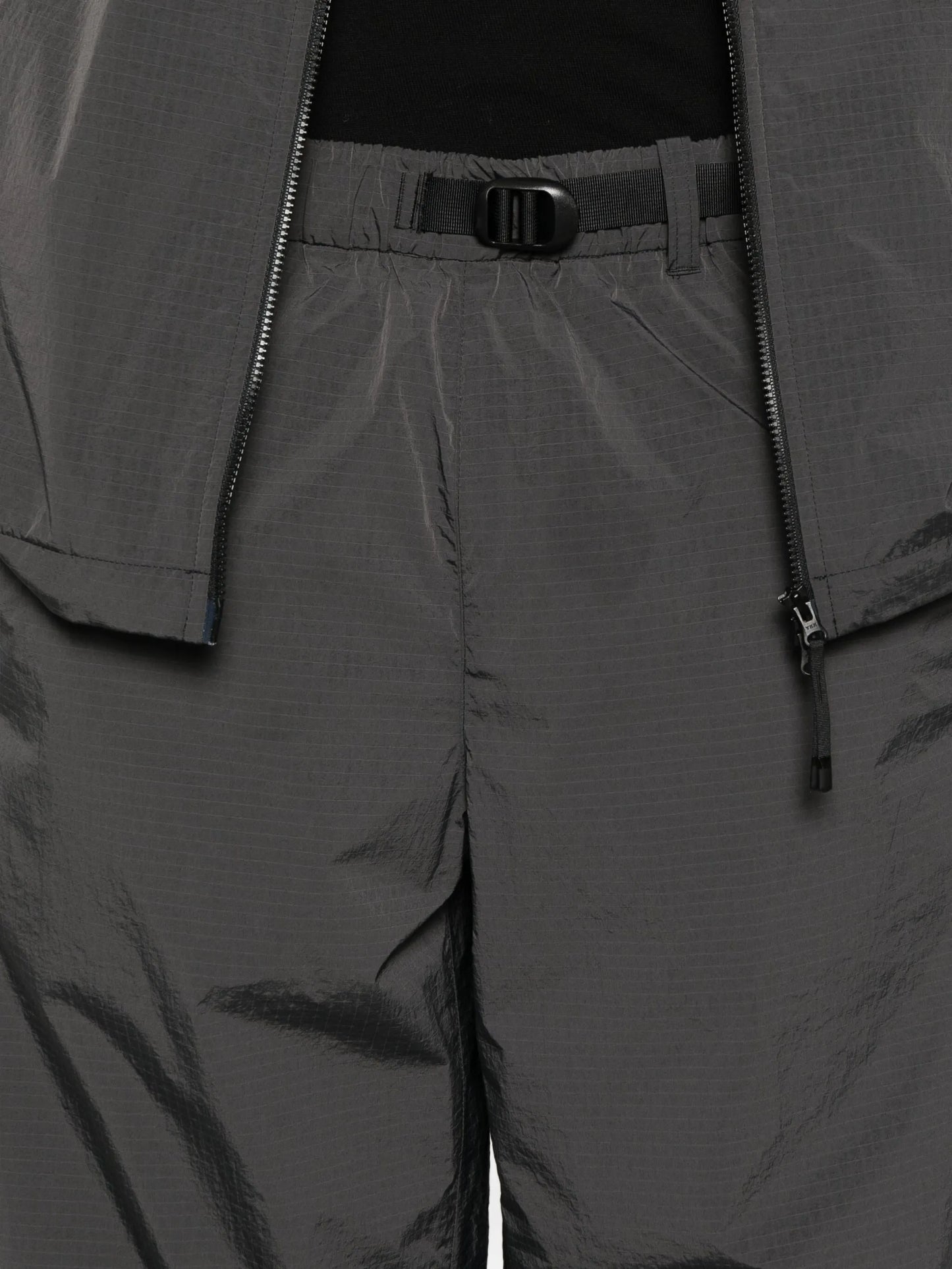 belted ripstop track pants