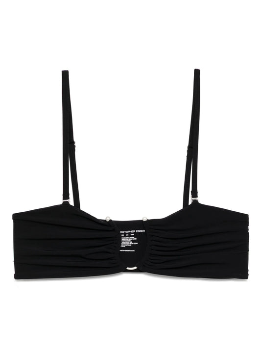 ruched crescent bikini top