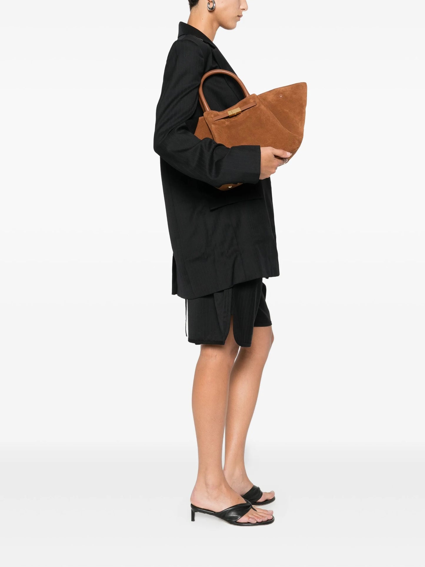 Midi New York suede tote bag