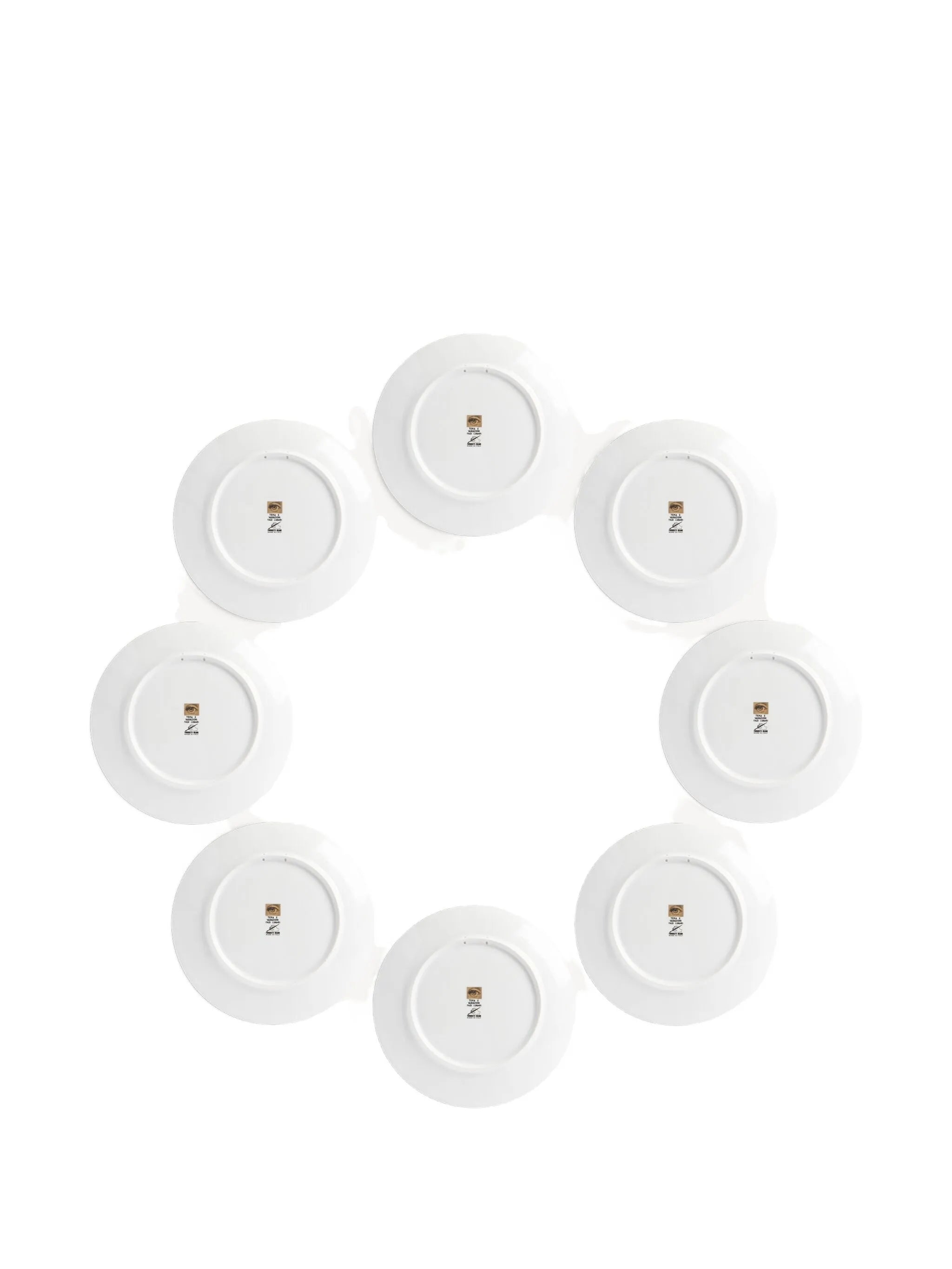 decorative face-motif plates (set of eight)