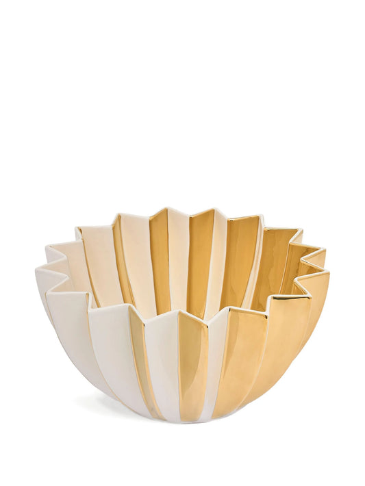 sun-shaped porcelain serving bowl